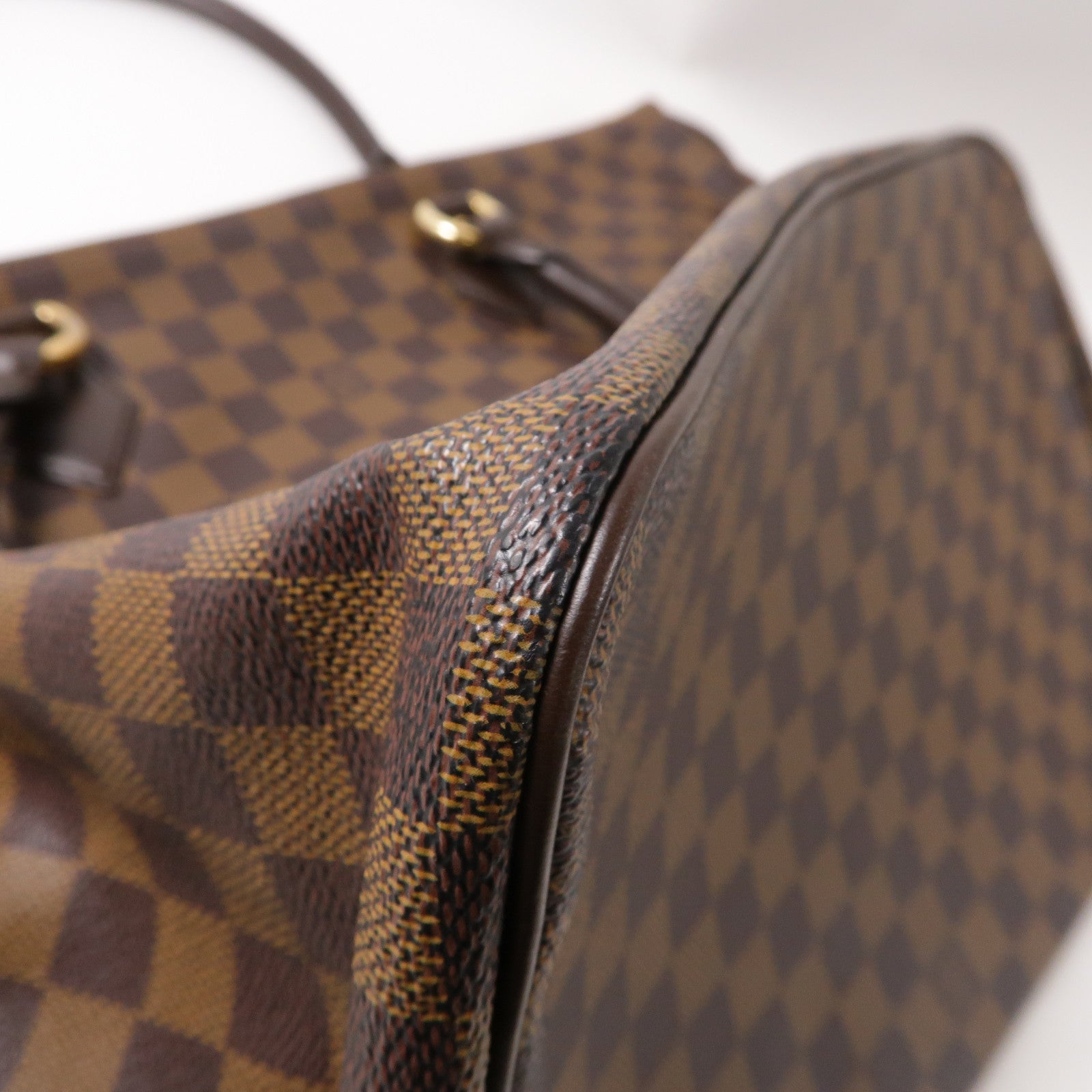 LOUIS VUITTON Damier Saleya GM金扣手挽袋啡色