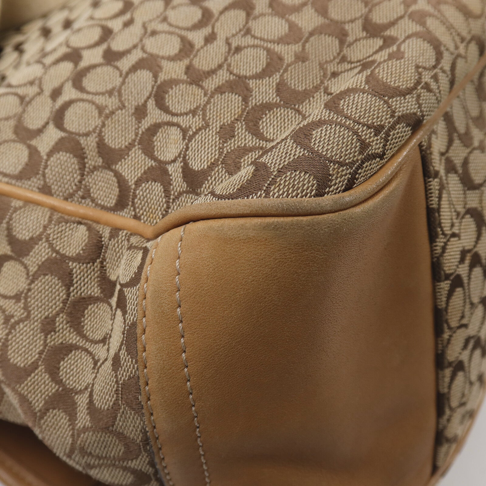 COACH 帆布Shoulder Bag銀扣肩背袋