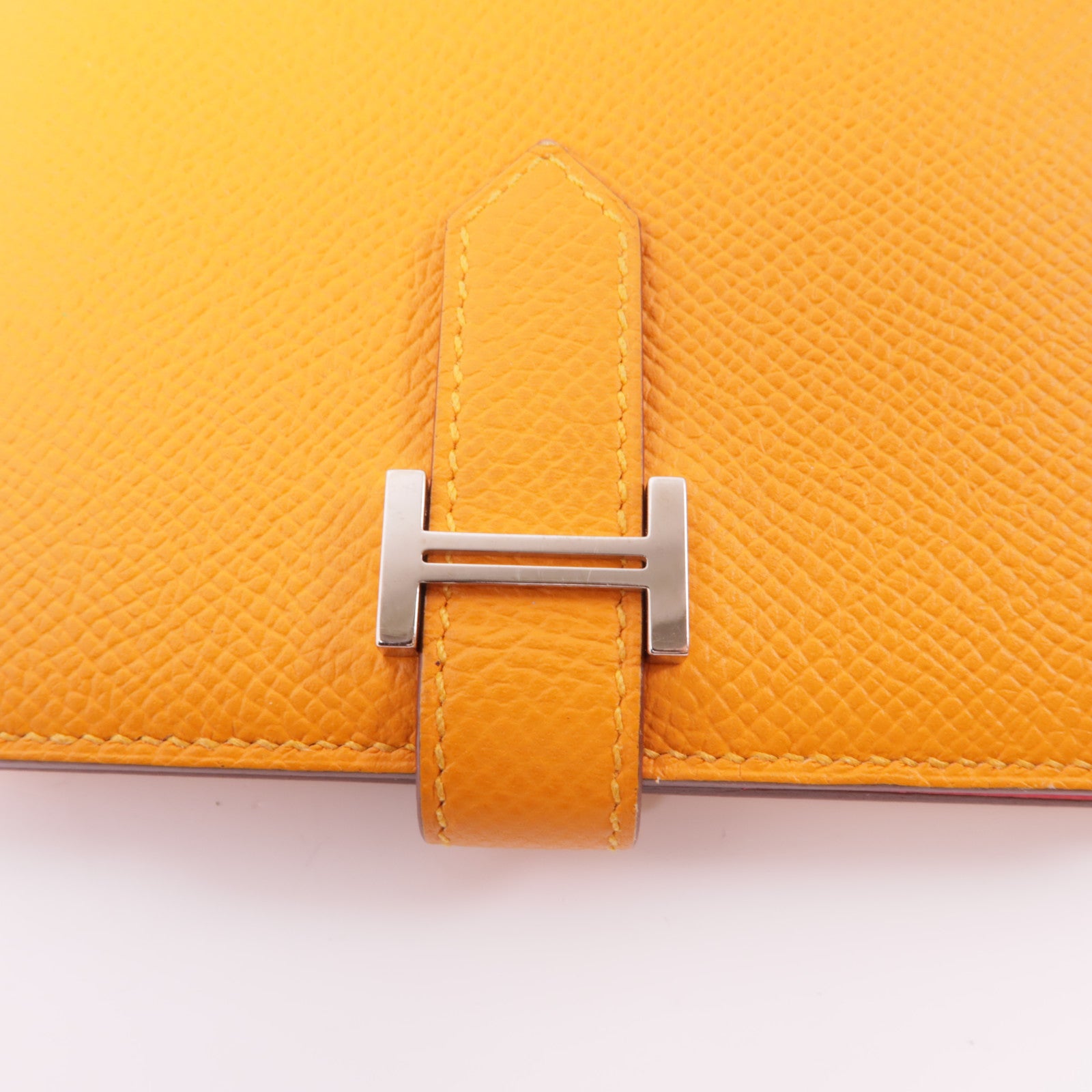 HERMES PHW Bearn Wallet Epsom Leather Orange