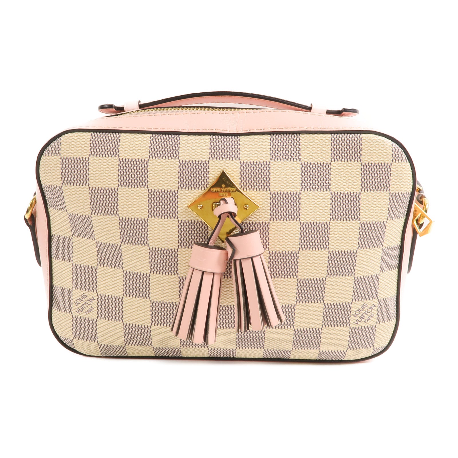 LOUIS VUITTON Damier Azur Saintaonge金扣肩背袋