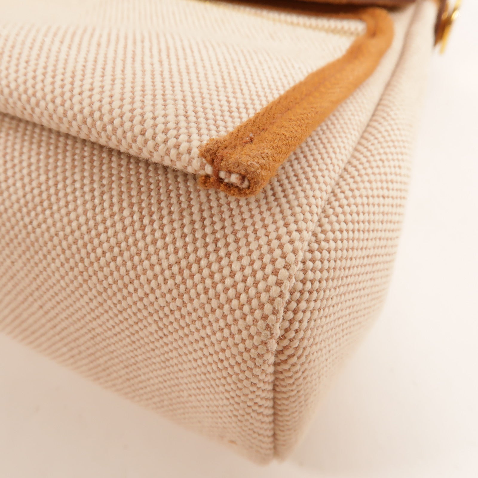 HERMES 帆布Mini Herbag肩背袋Gold/Beige