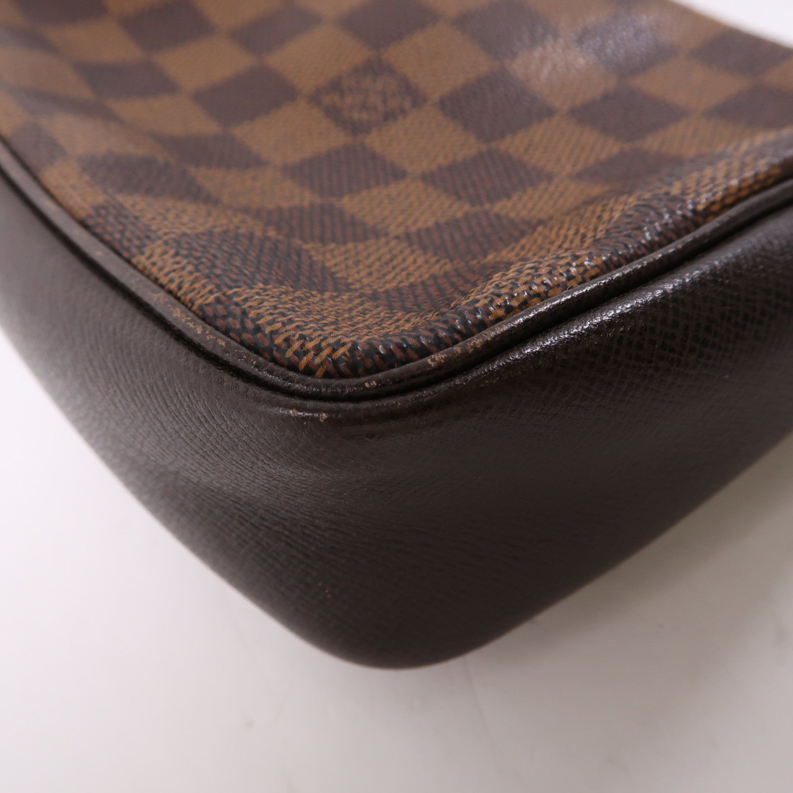 LOUIS VUITTON Damier Trousse Makeup Pouch金扣手挽袋啡色