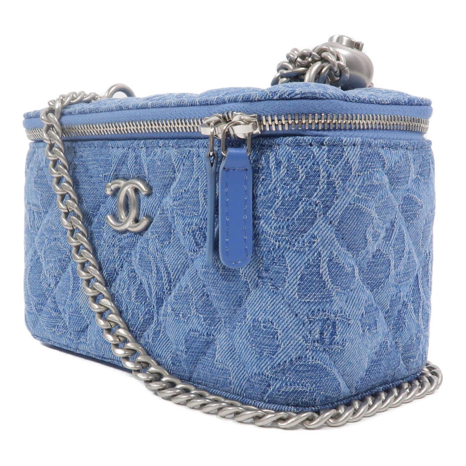 CHANEL 牛仔布Vanity Case Sweetheart Crush鏈帶肩背袋