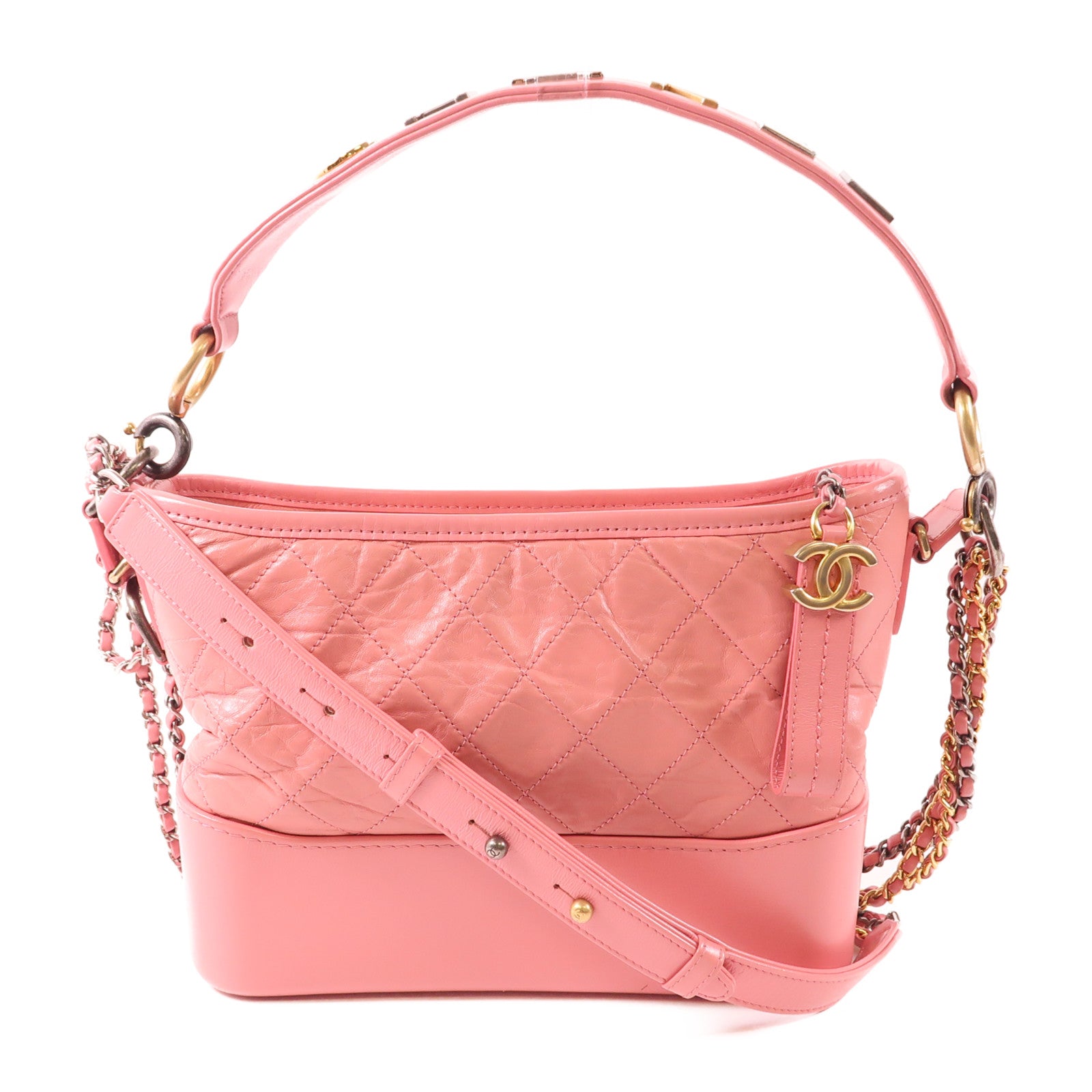 CHANEL 牛皮皮革Gabrielle鏈帶手挽肩背兩用袋