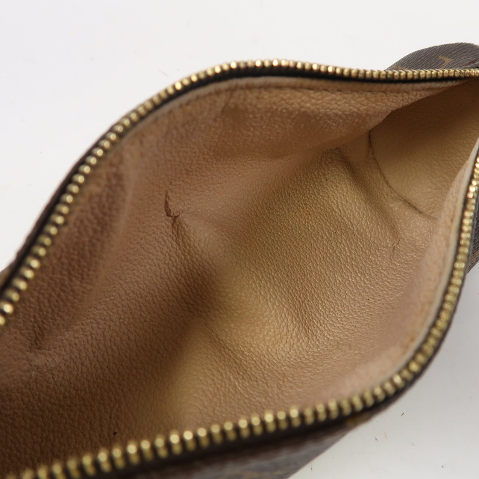 LOUIS VUITTON Monogram Pencil Case金扣筆袋啡色