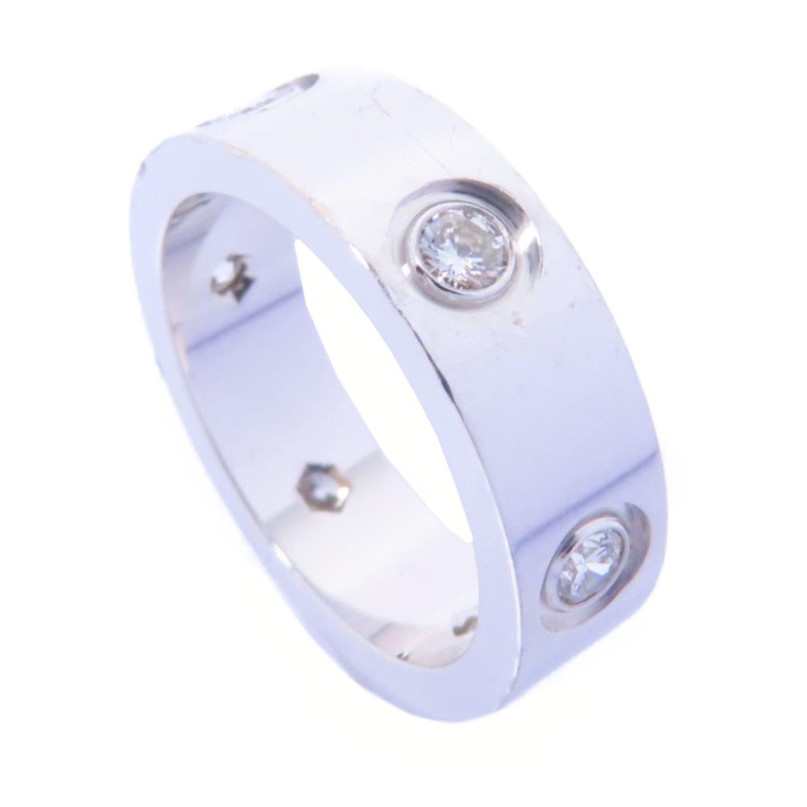 CARTIER 【激減優惠】18K白金Love Ring 6 Dia戒指Cartier#50/US#5.25