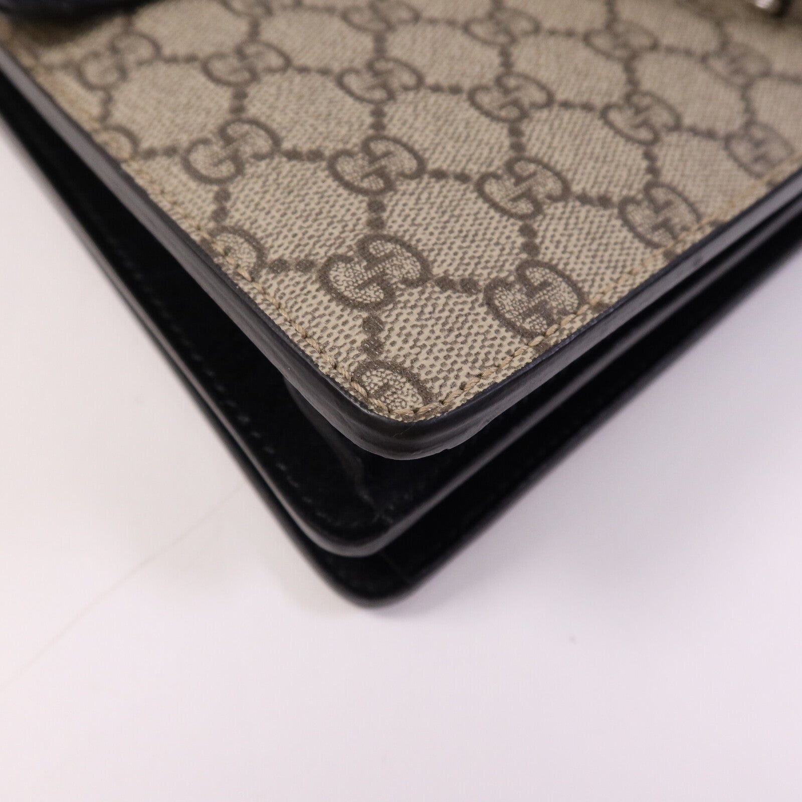 GUCCI 塗層帆布Dionysus Medium銀扣肩背袋