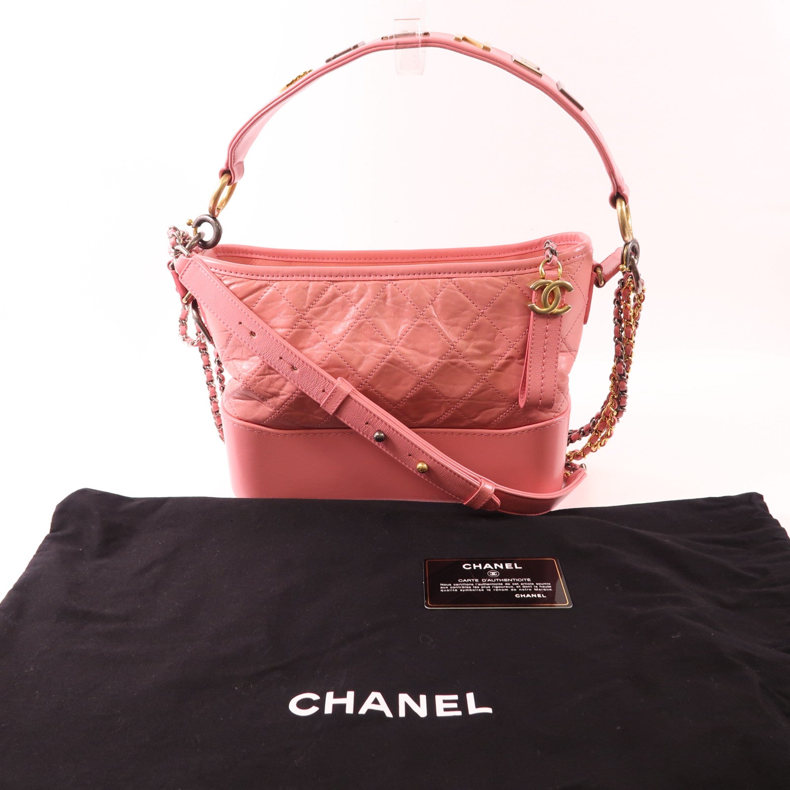 CHANEL 牛皮皮革Gabrielle鏈帶手挽肩背兩用袋
