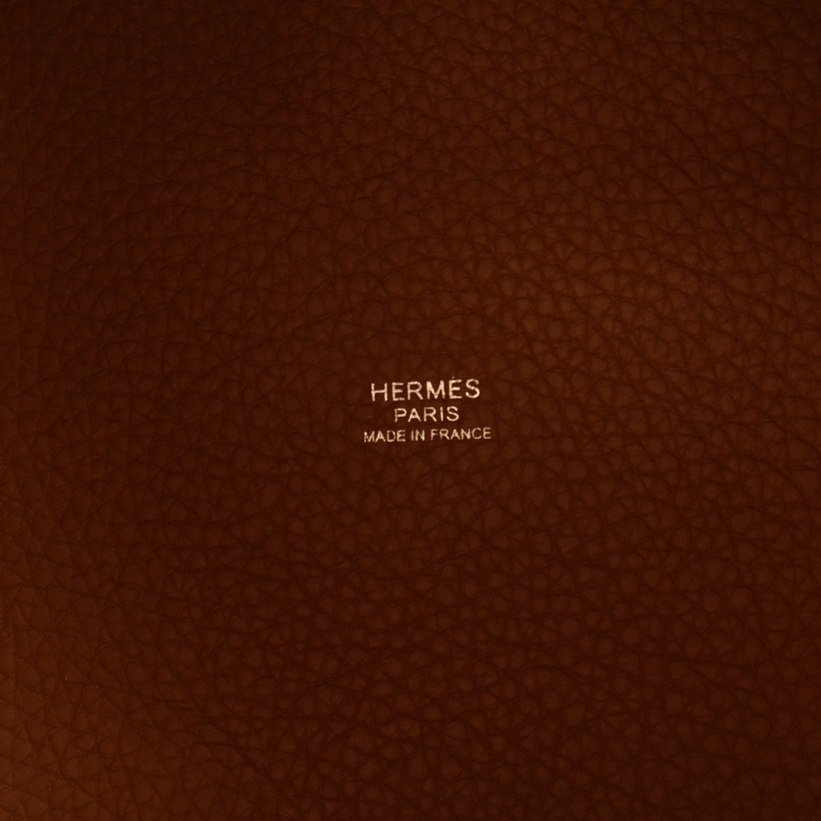 HERMES Clemence皮革Picotin MM金扣手挽袋Gold金棕色