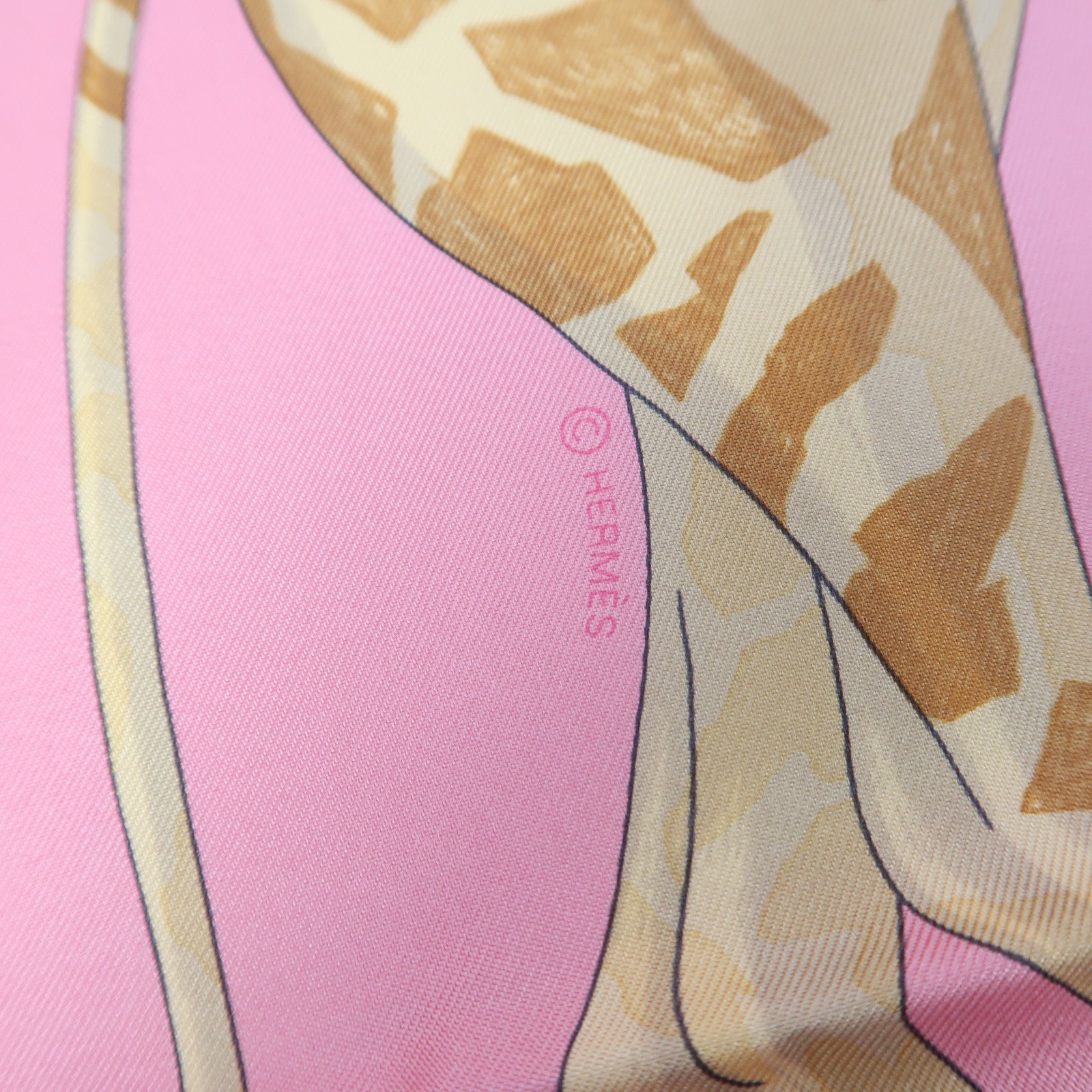 HERMES 絲質Scarf 90X90絲巾粉紅色