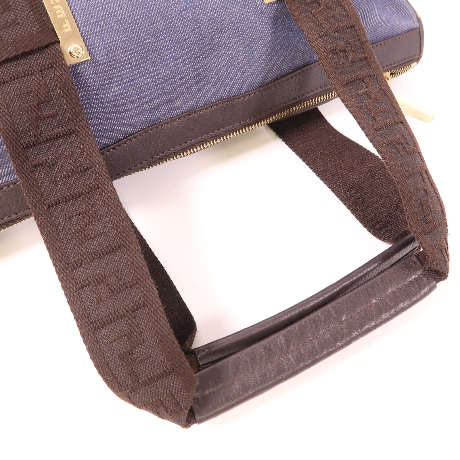 FENDI 牛仔布Hand Bag金扣手挽袋