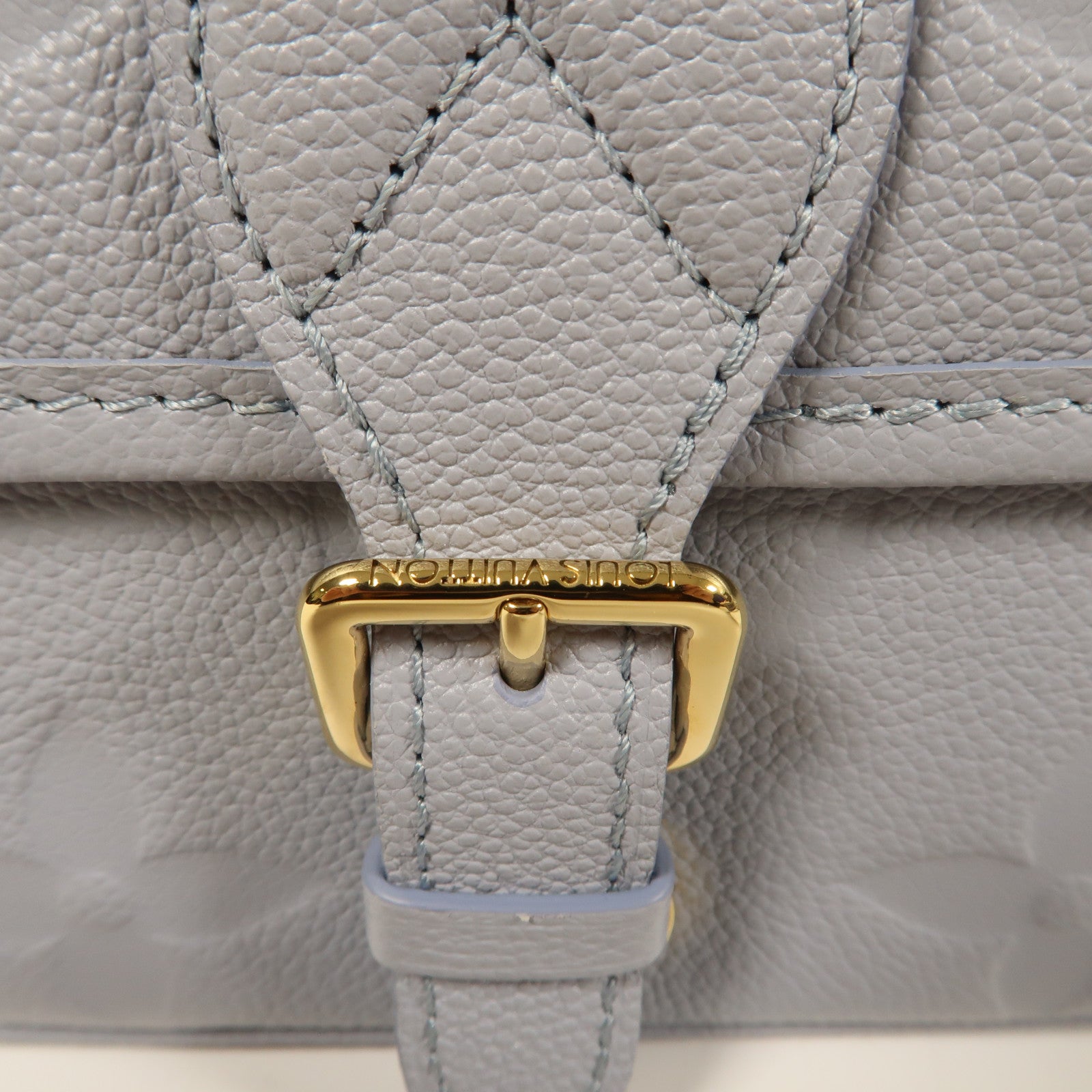 LOUIS VUITTON Monogram Empreinte Diane金扣肩背袋淺藍色