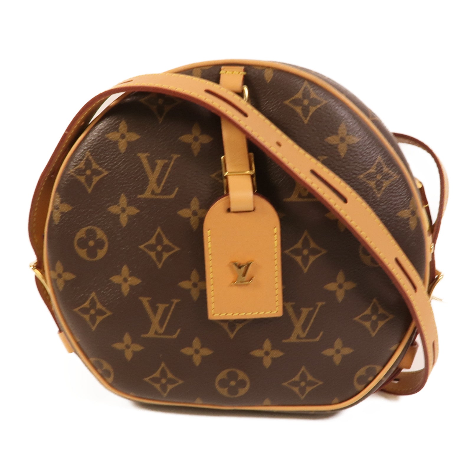 LOUIS VUITTON Monogram Boite Chapeau Souple金扣肩背袋棕色
