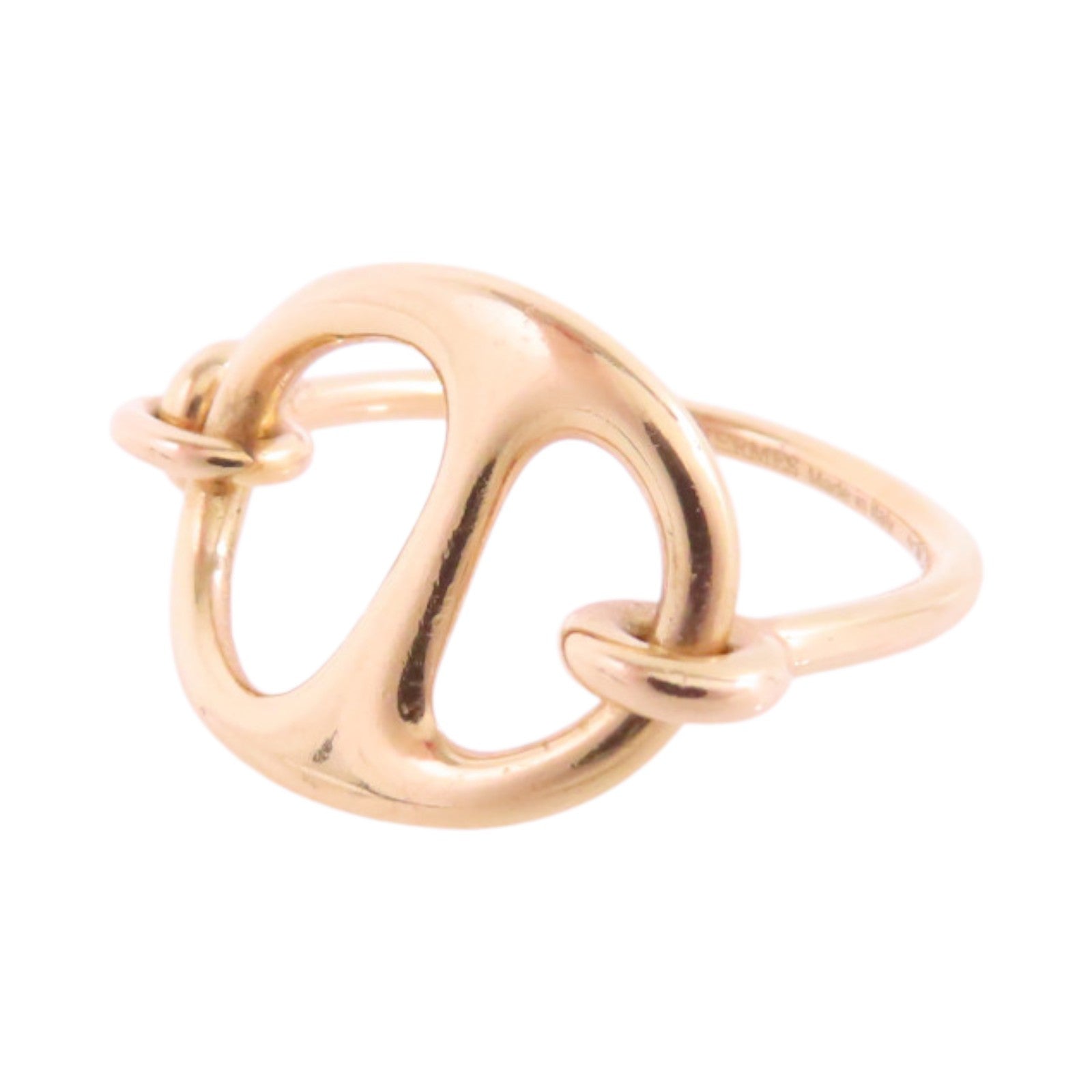 HERMES 18K玫瑰金Chaibe D'ancre Gold Ring戒指#52/US#5.75