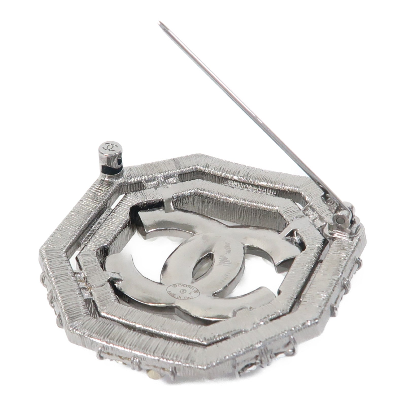 CHANEL 金屬Brooch胸針銀色/白色