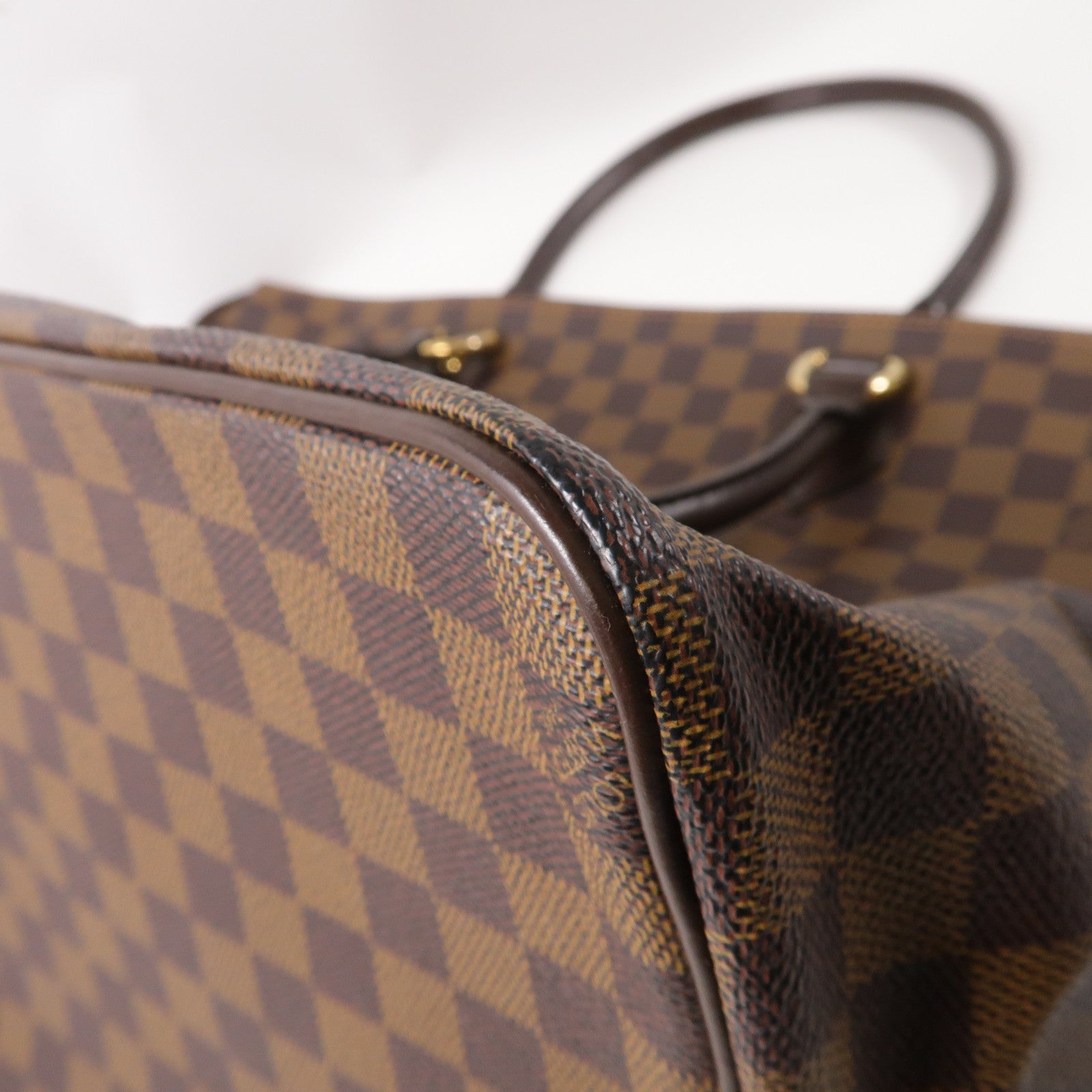 LOUIS VUITTON Damier Saleya GM金扣手挽袋啡色