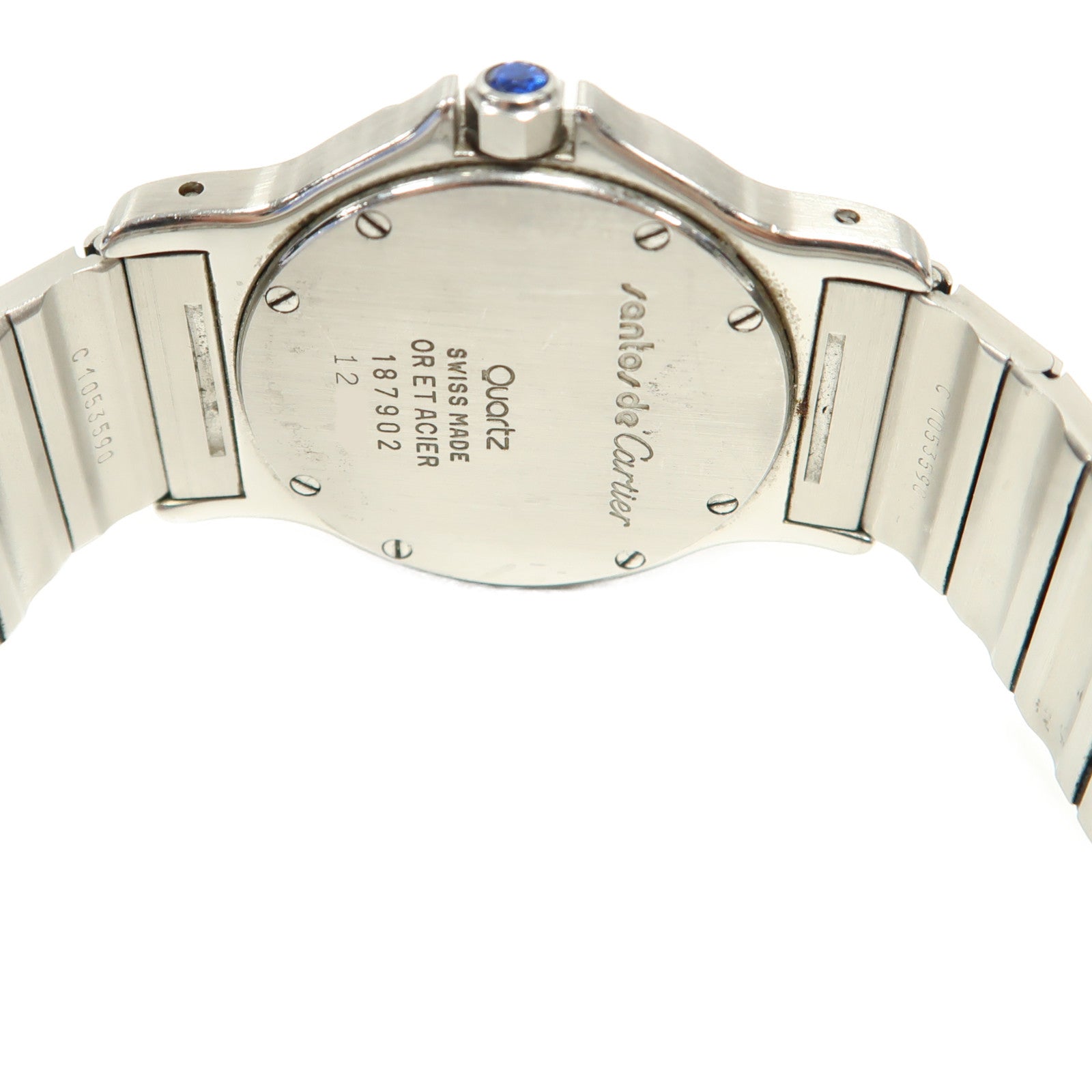 CARTIER Santos Octagon不鏽鋼手錶石英機芯米色