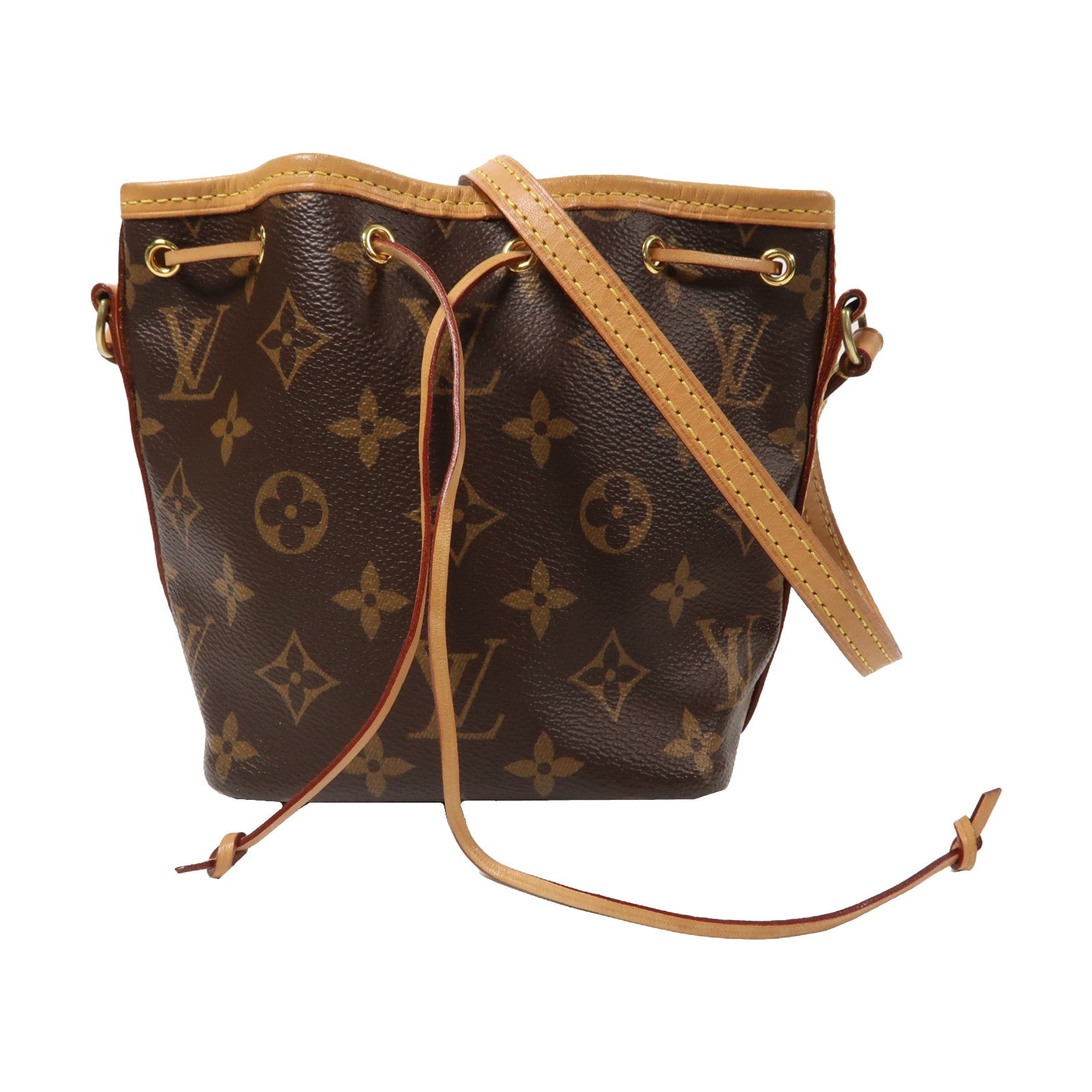 LOUIS VUITTON Monogram Nano Noe Shoulder Bag金扣肩背袋啡色