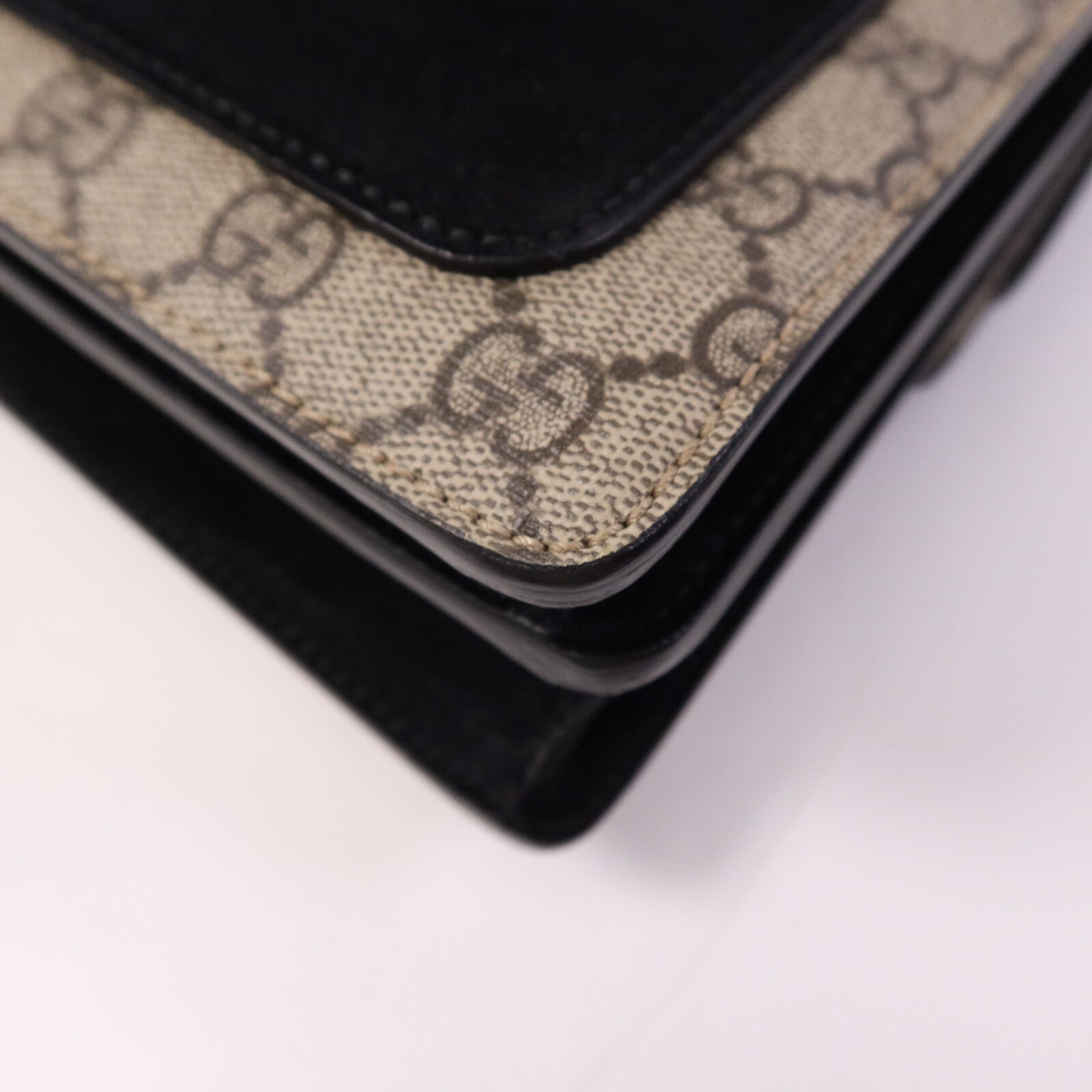 GUCCI 塗層帆布Dionysus Medium銀扣肩背袋
