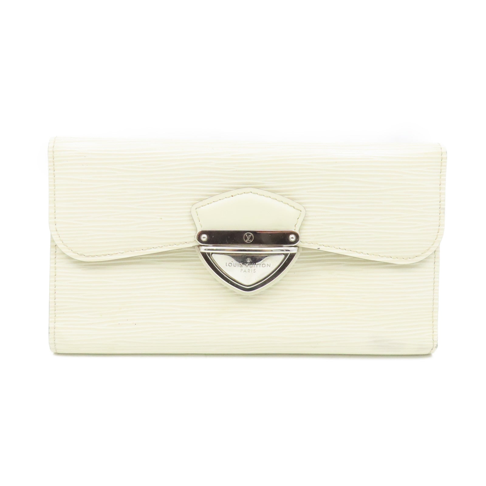 LOUIS VUITTON 【激減優惠】Epi Portefeuille Eugenie Wallet銀扣長錢包米白色