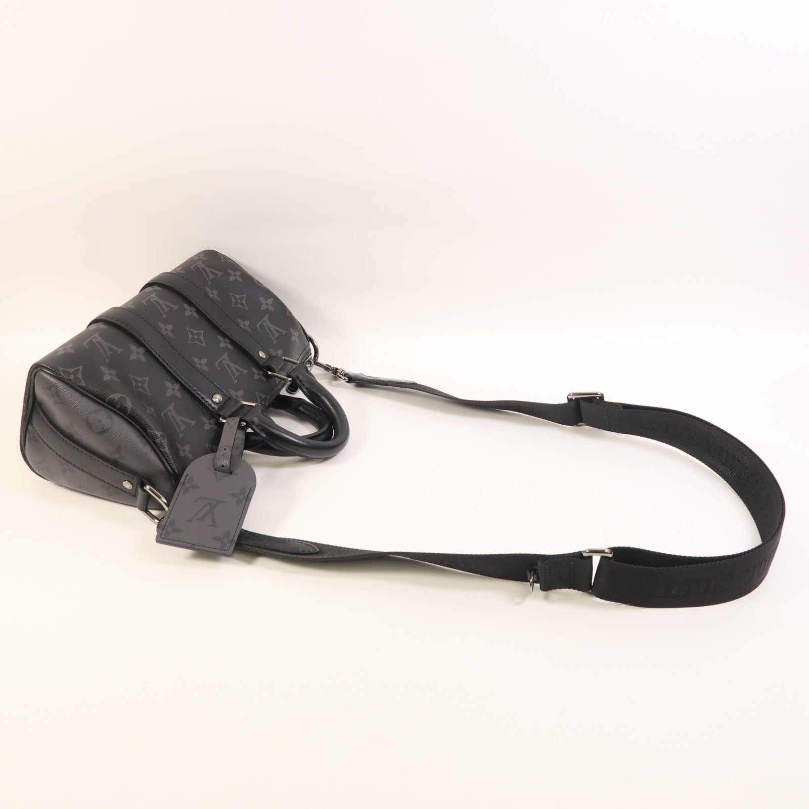 LOUIS VUITTON Monogram Eclipse Keepall Bandouliere 25手挽肩背兩用袋