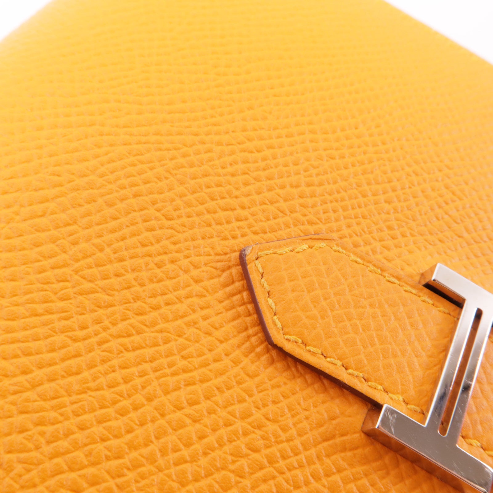 HERMES PHW Bearn Wallet Epsom Leather Orange
