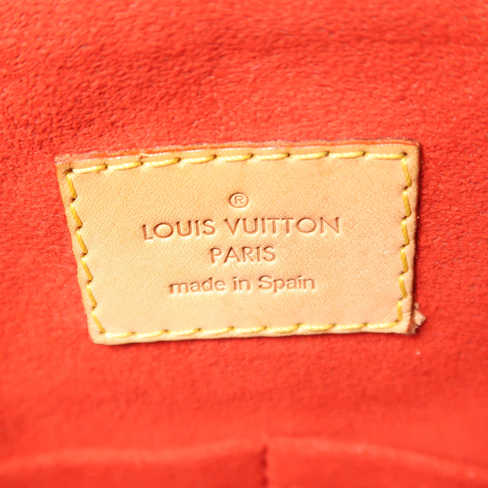 LOUIS VUITTON Monogram Pallas金扣手挽肩背兩用袋棕色/紅色
