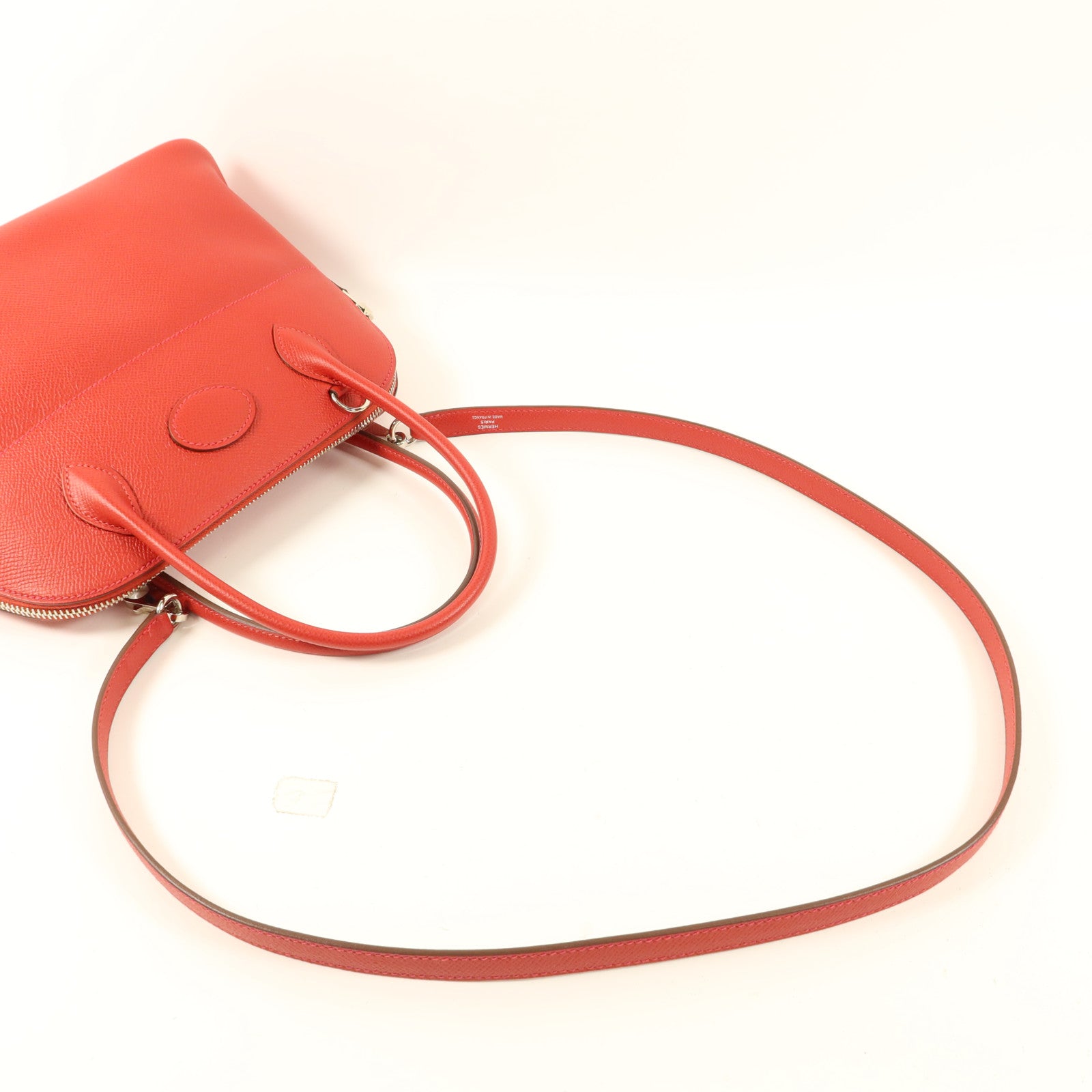HERMES Epsom皮革Bolide 27銀扣手挽肩背兩用袋Rouge Casaque
