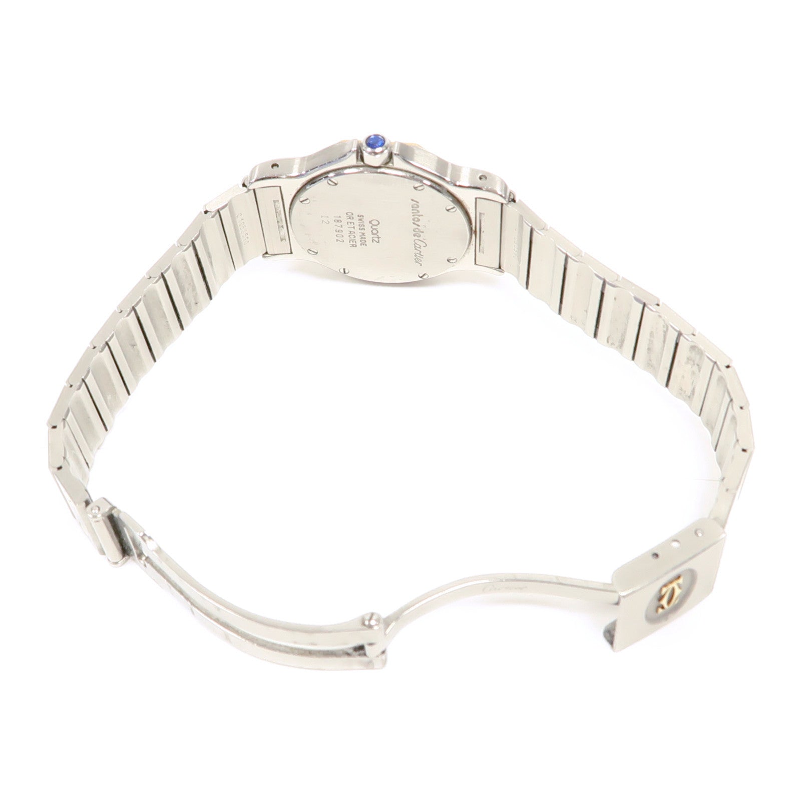 CARTIER Santos Octagon不鏽鋼手錶石英機芯米色