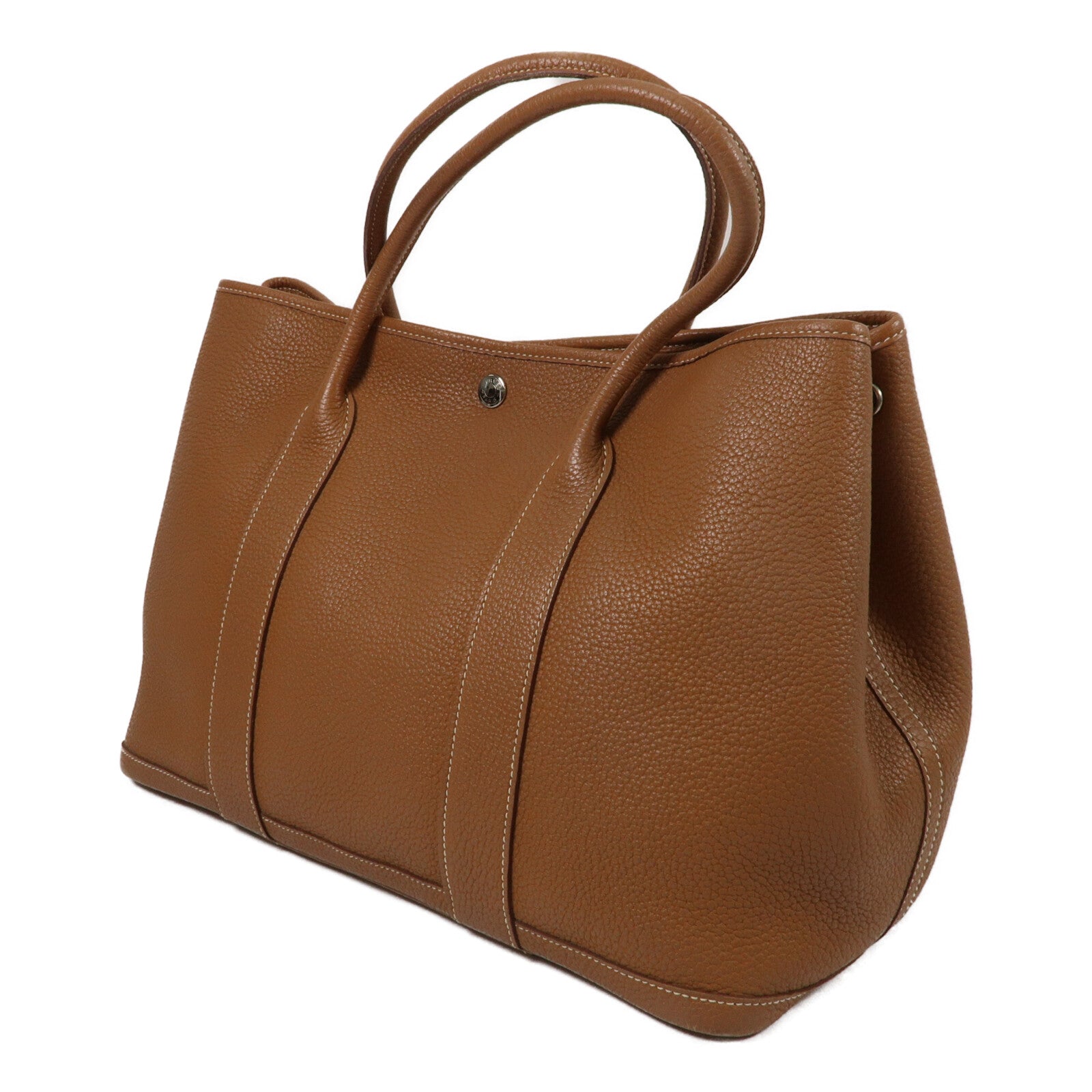 HERMES Negonda皮革GardenParty PM手挽袋Gold