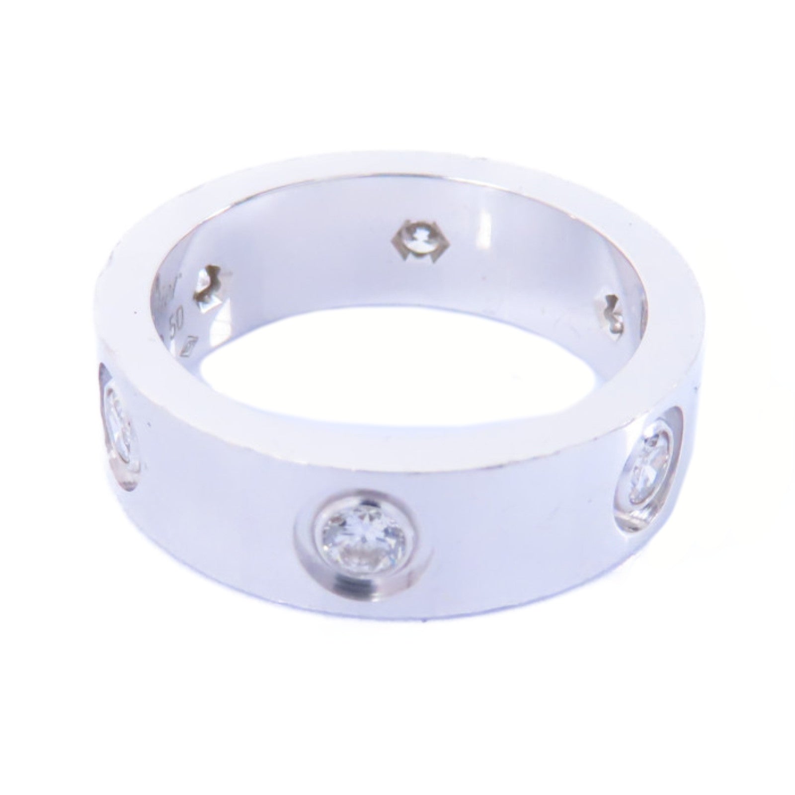 CARTIER 【激減優惠】18K白金Love Ring 6 Dia戒指Cartier#50/US#5.25