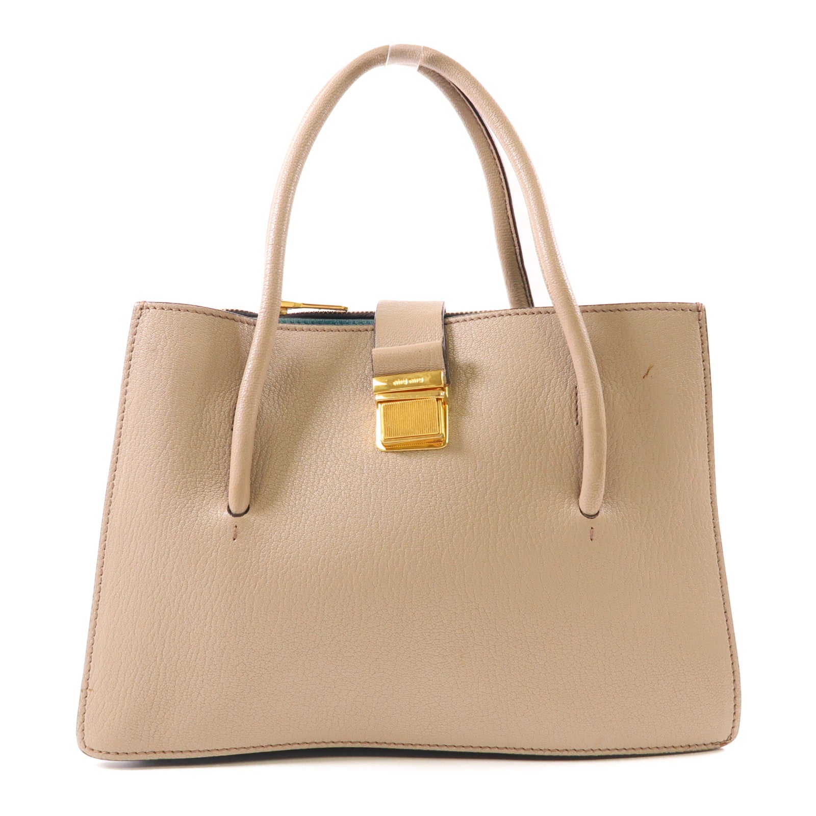 Miu Miu 牛皮皮革Handbag金扣手挽袋