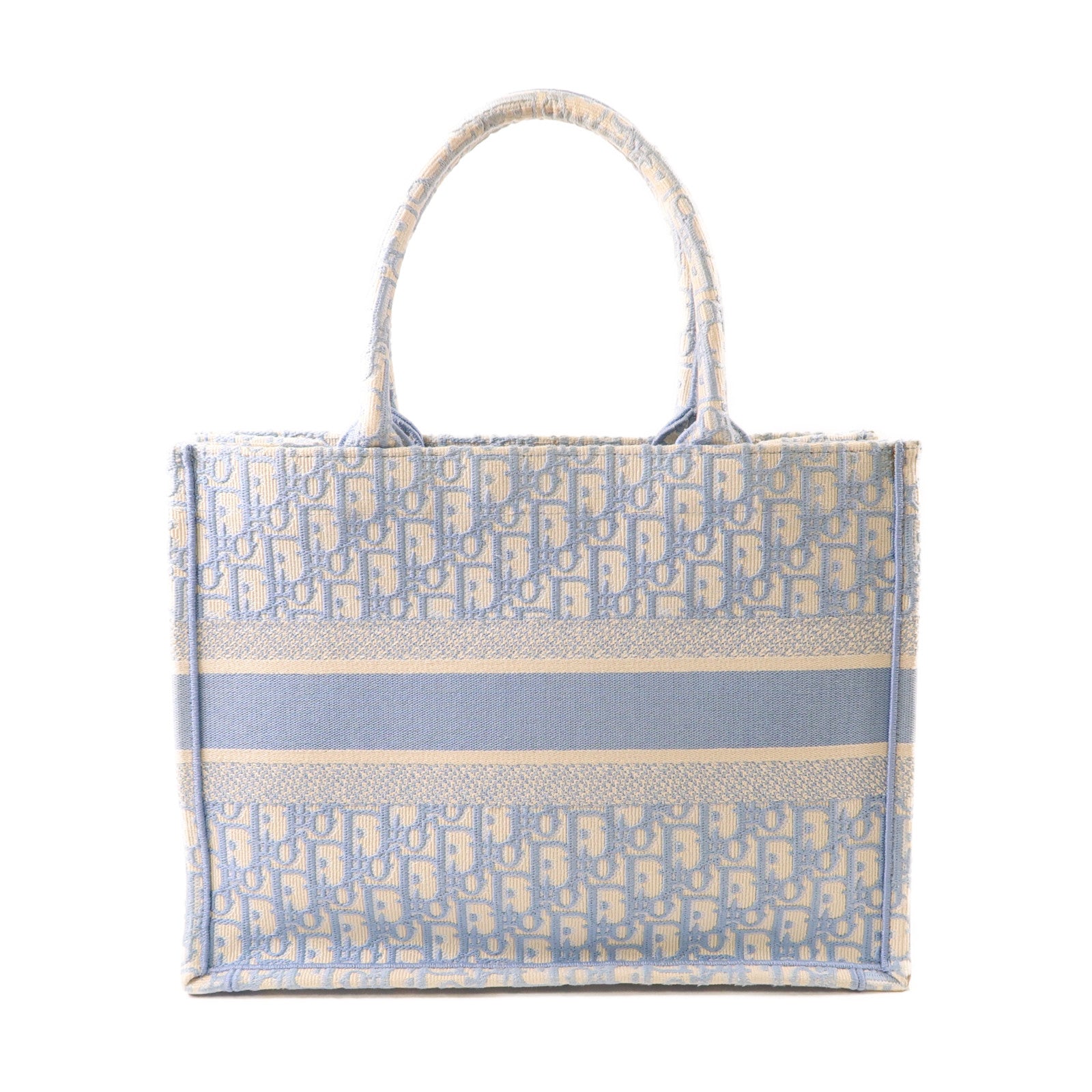 Dior CD Book Tote Medium Tote Bag Canvas Light Blue