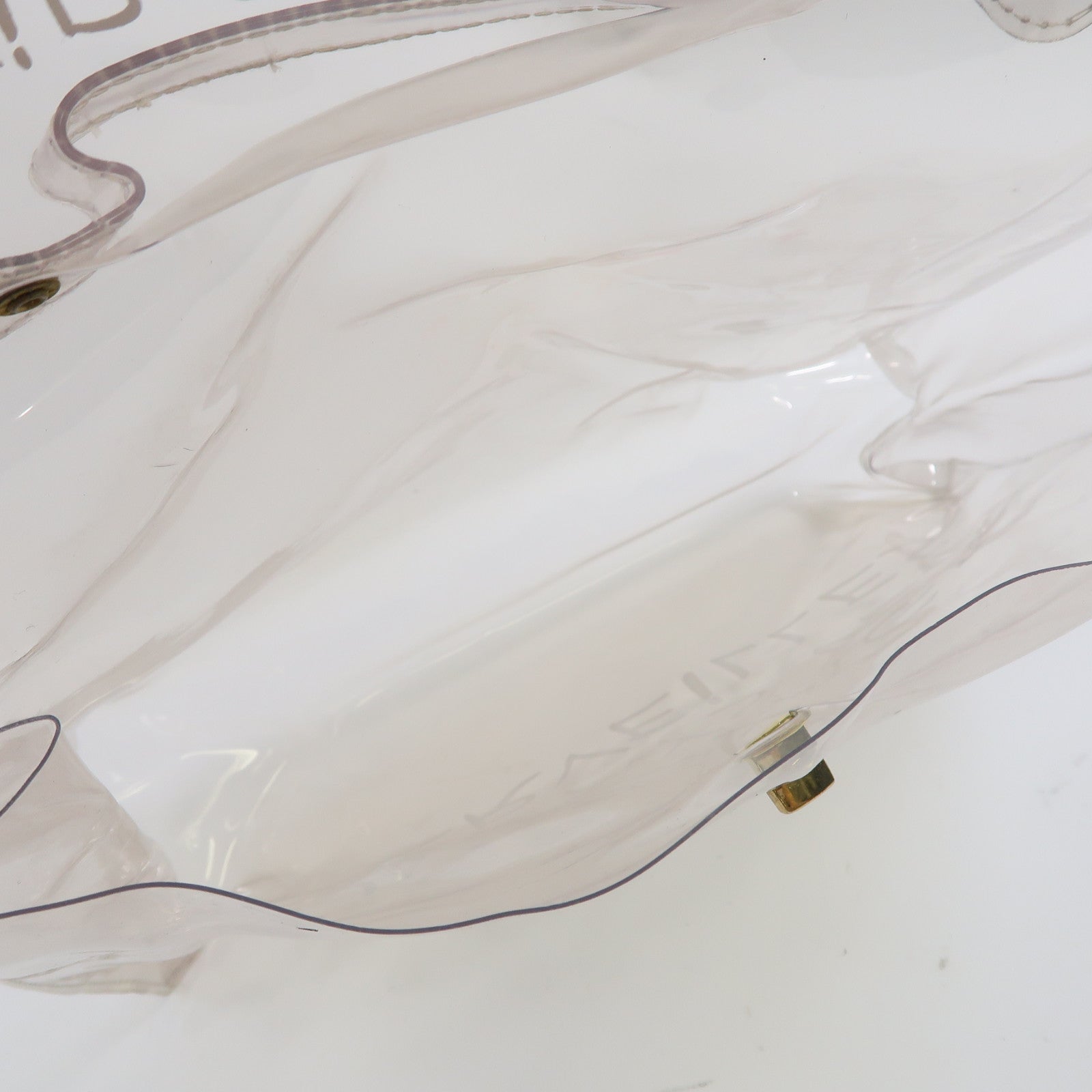 HERMES PVC Vinyl Kelly金扣手挽袋透明