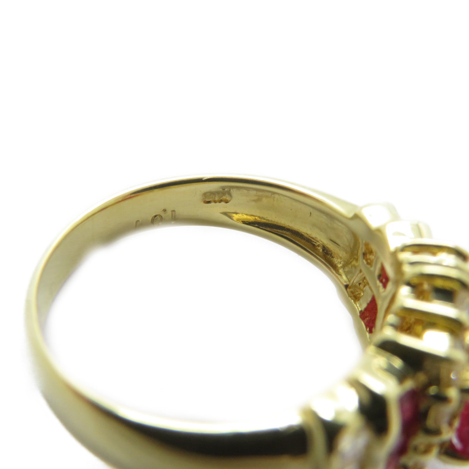 JEWELRY 18K黃金Ruby Ring 1.01ct紅寶石/0.81ct鑚石戒指US#6.5