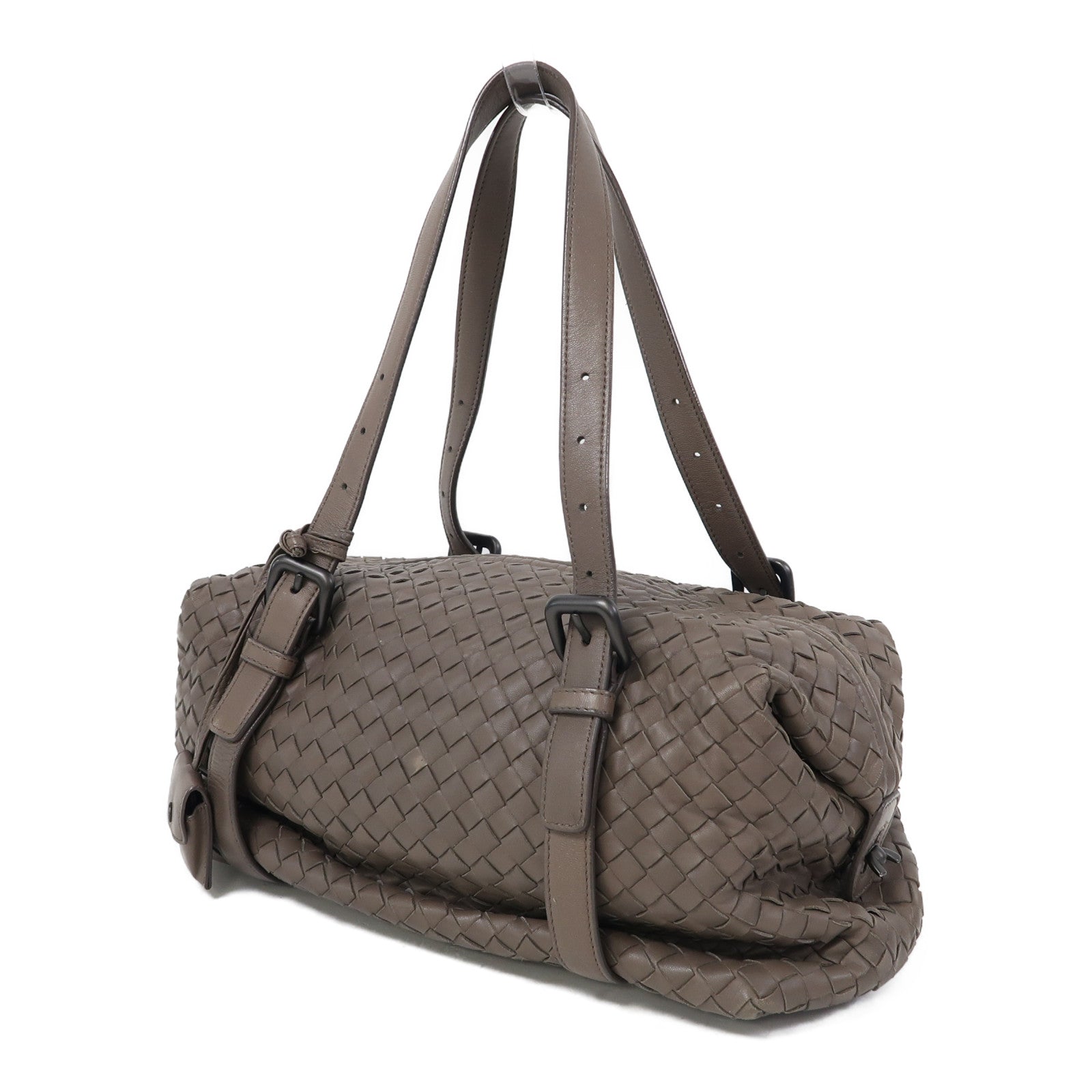 BOTTEGA VENETA 織紋牛皮皮革Shoulder Bag肩背袋灰啡色