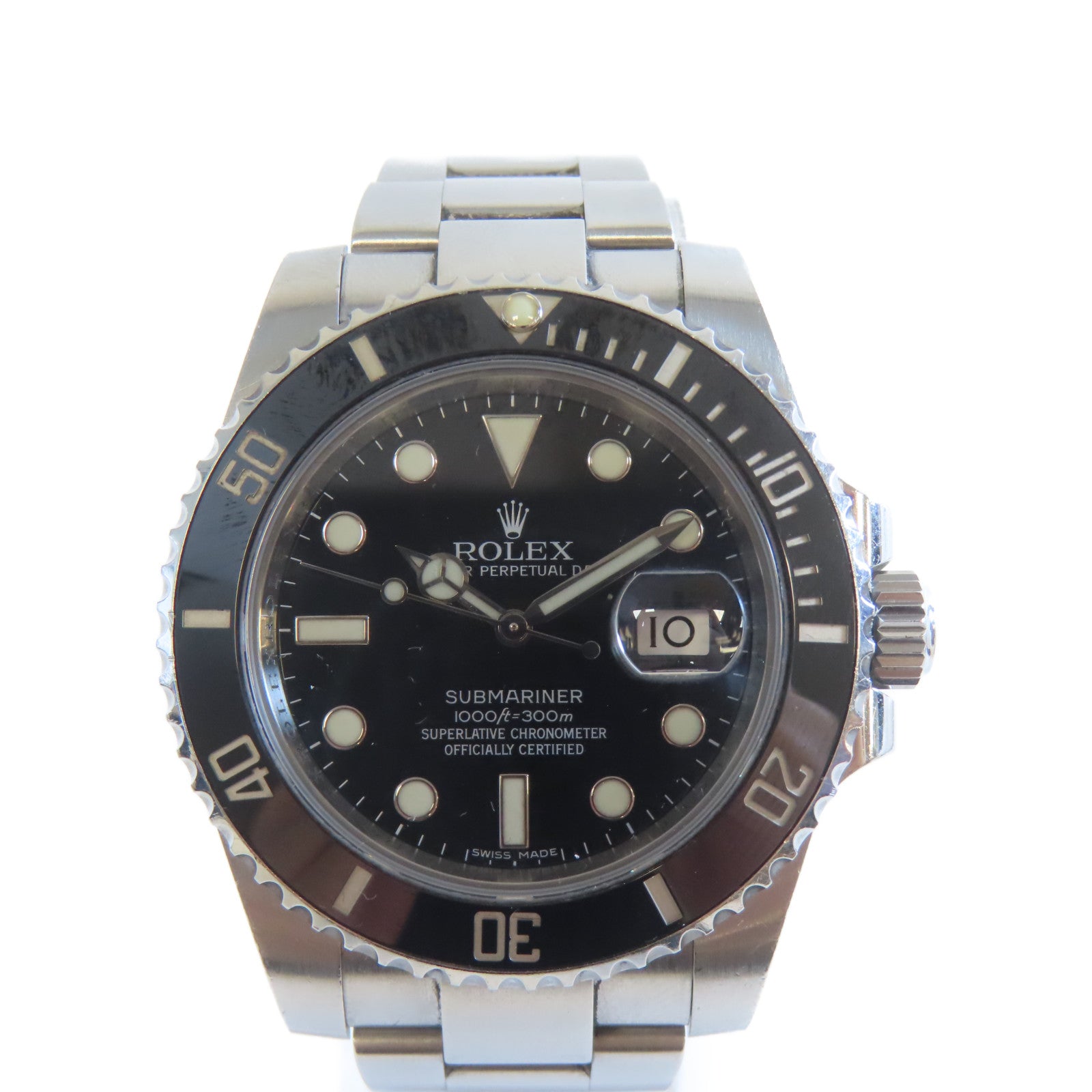ROLEX 【激減優惠】Submariner Date不鏽鋼自動機芯手錶黑色/白色