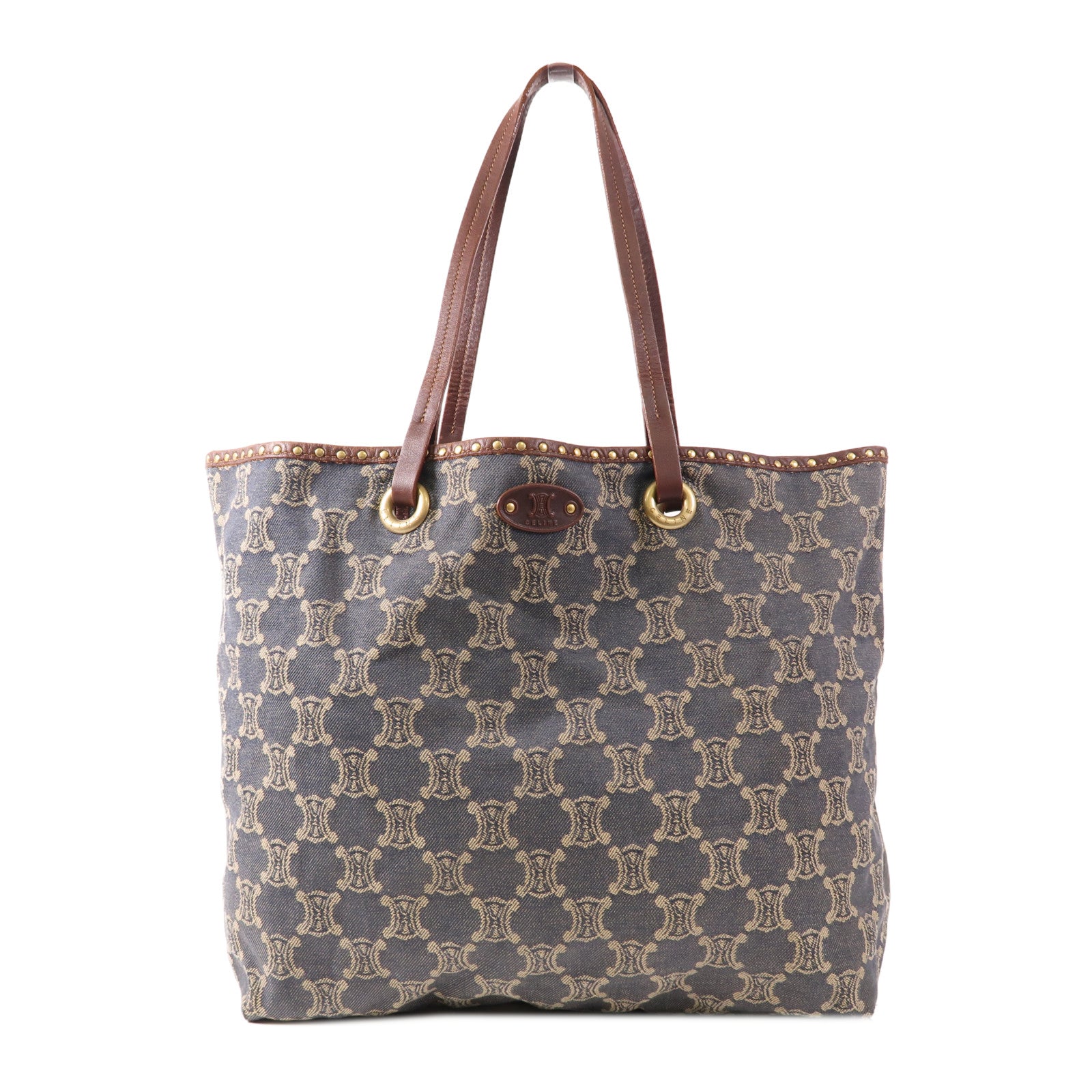CELINE 帆布Vintage Tote Bag金扣肩背袋