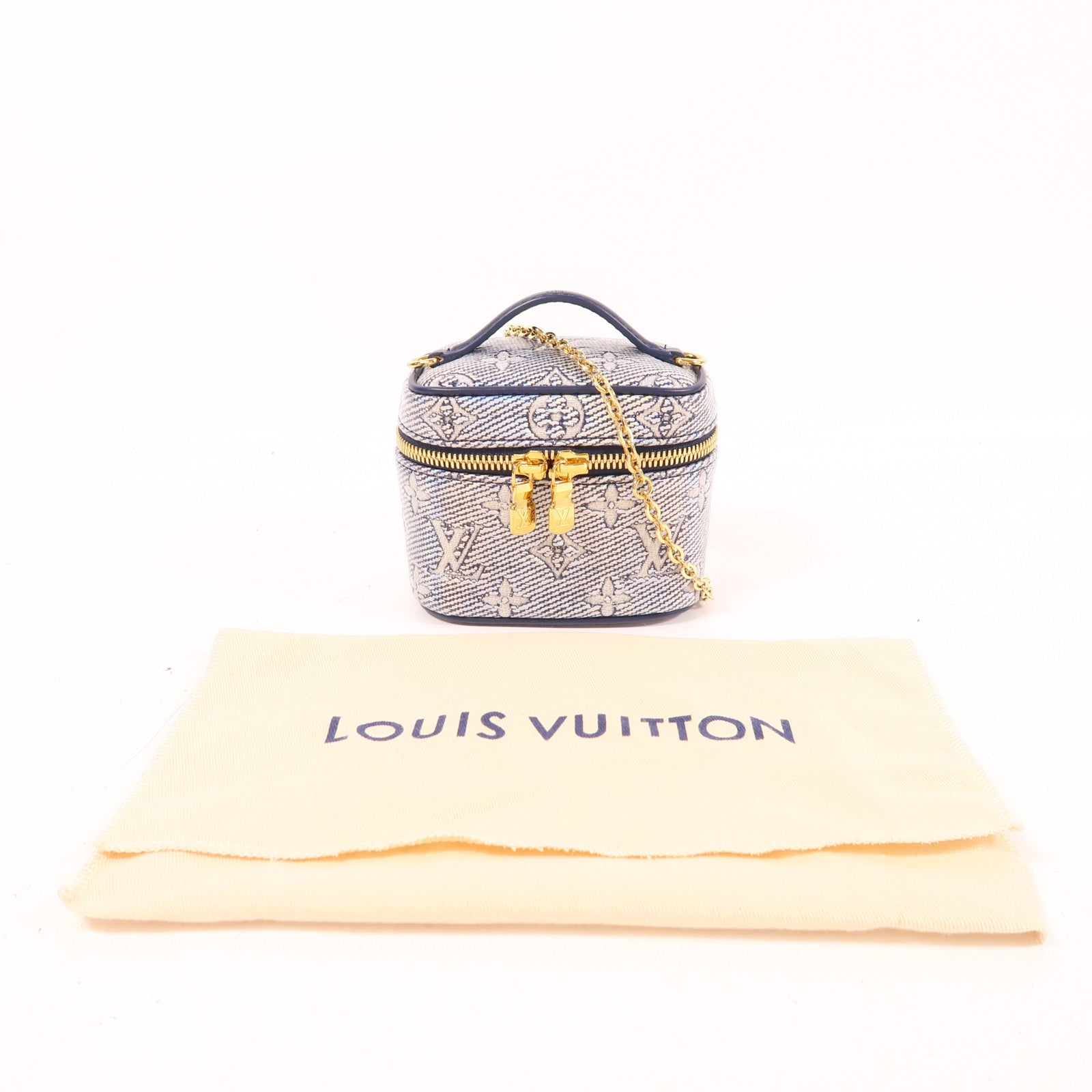 LOUIS VUITTON Monogram Coated Micro Vanity金扣手挽肩背兩用袋