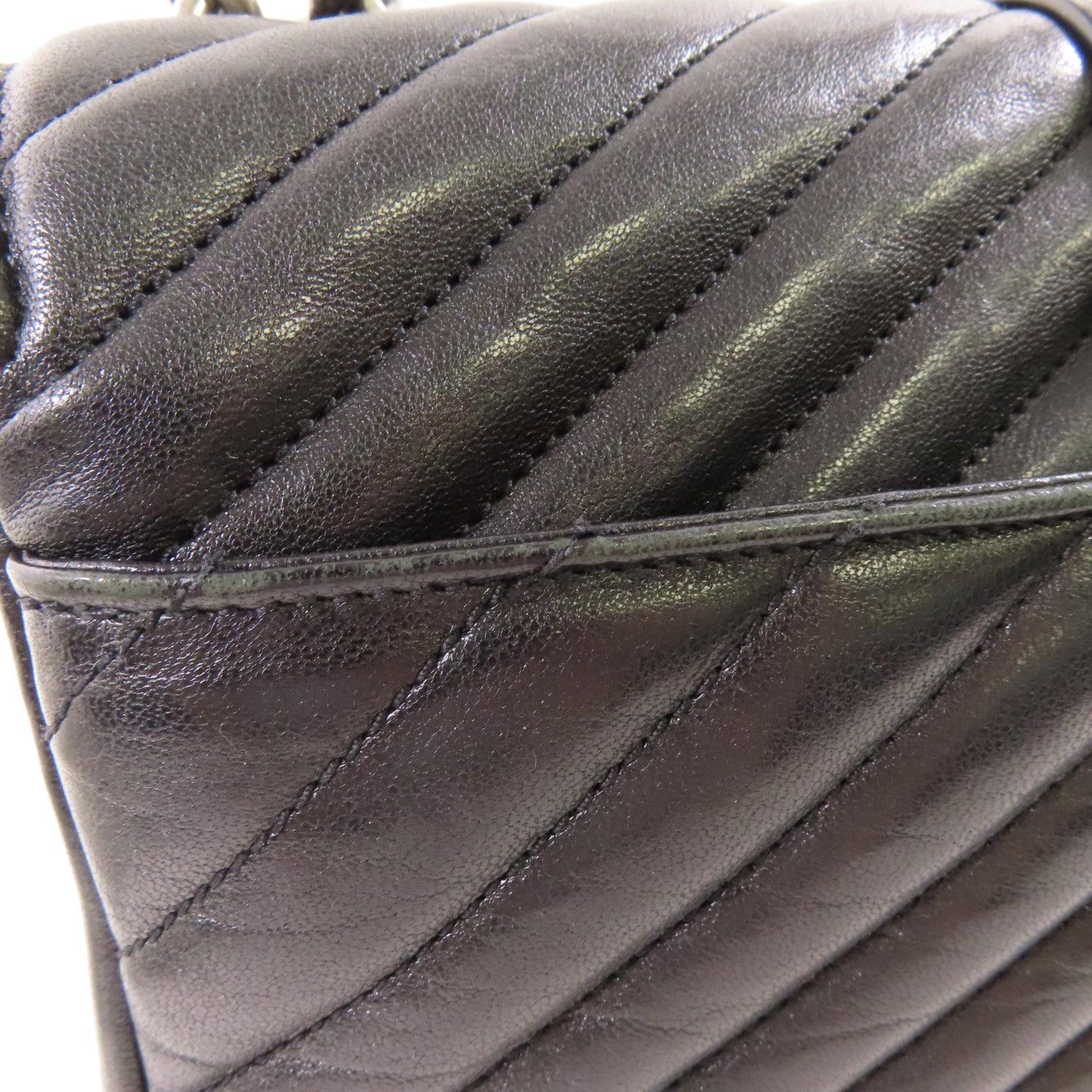 SAINT LAURENT 牛皮皮革Chain 2 Way Bag銀扣鏈帶手挽肩背兩用袋