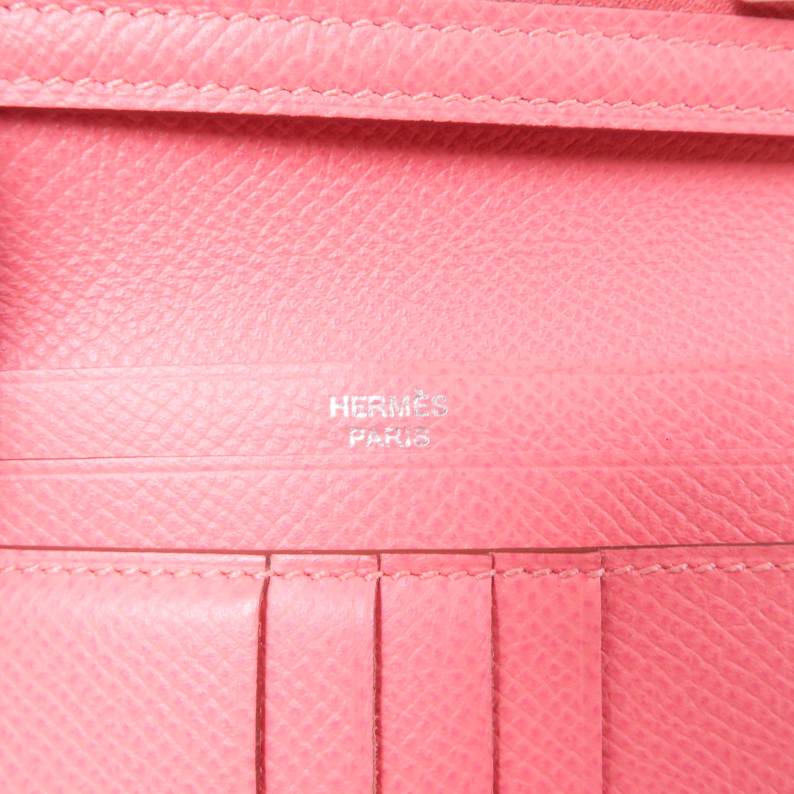 HERMES PHW Bearn Wallet Epsom Leather Orange