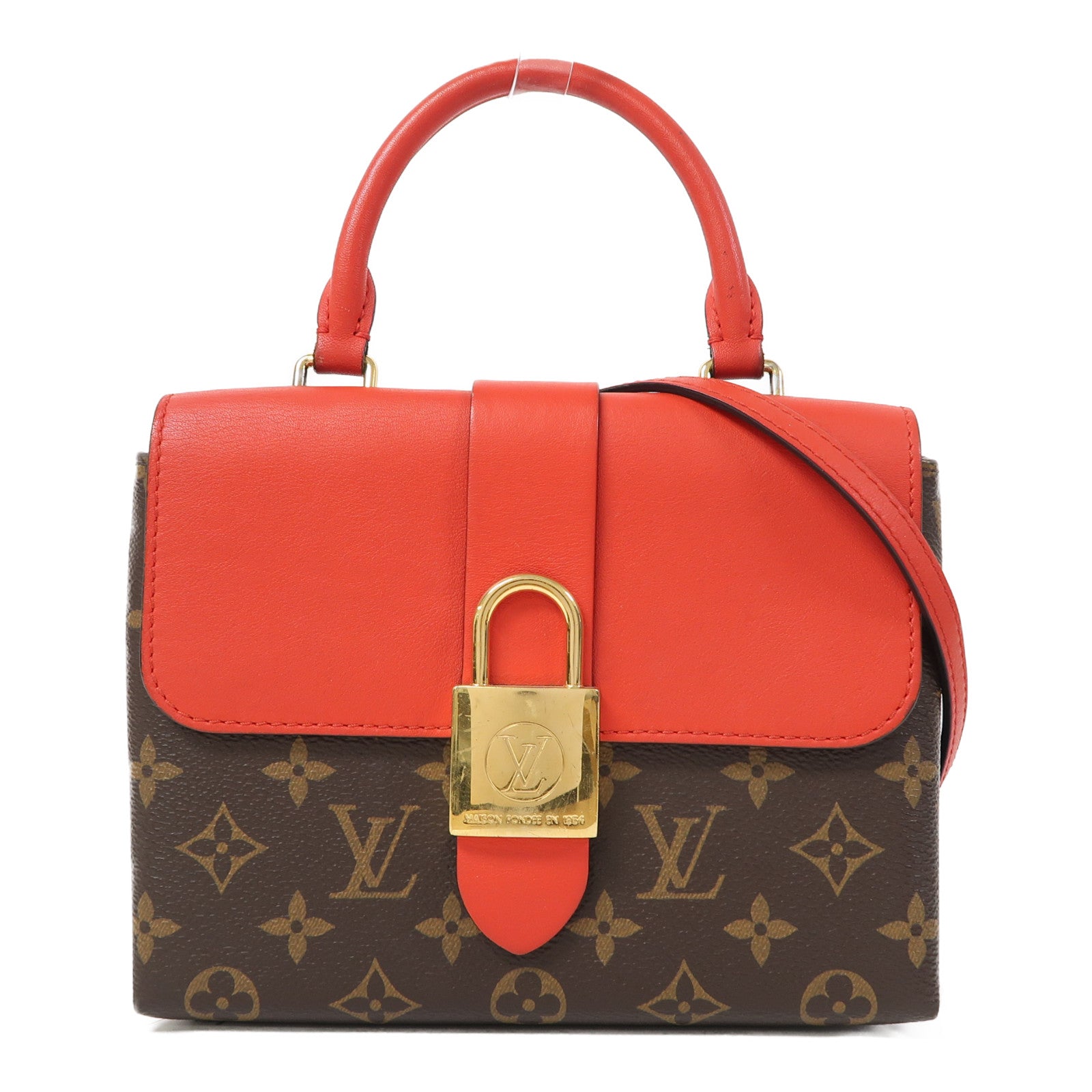 LOUIS VUITTON 【激減優惠】Monogram Locky BB金扣手挽肩背兩用袋啡色/紅色