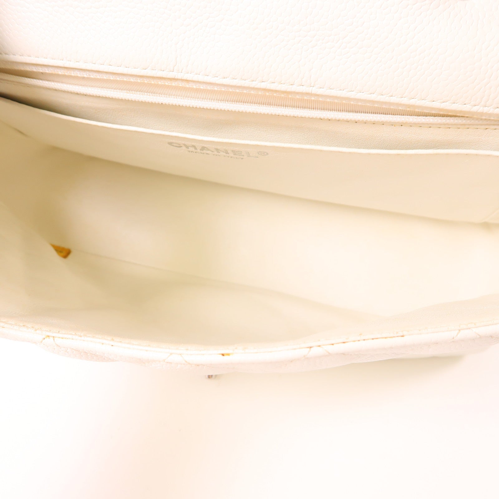 CHANEL 牛皮皮革Large Classic銀扣鏈帶肩背袋