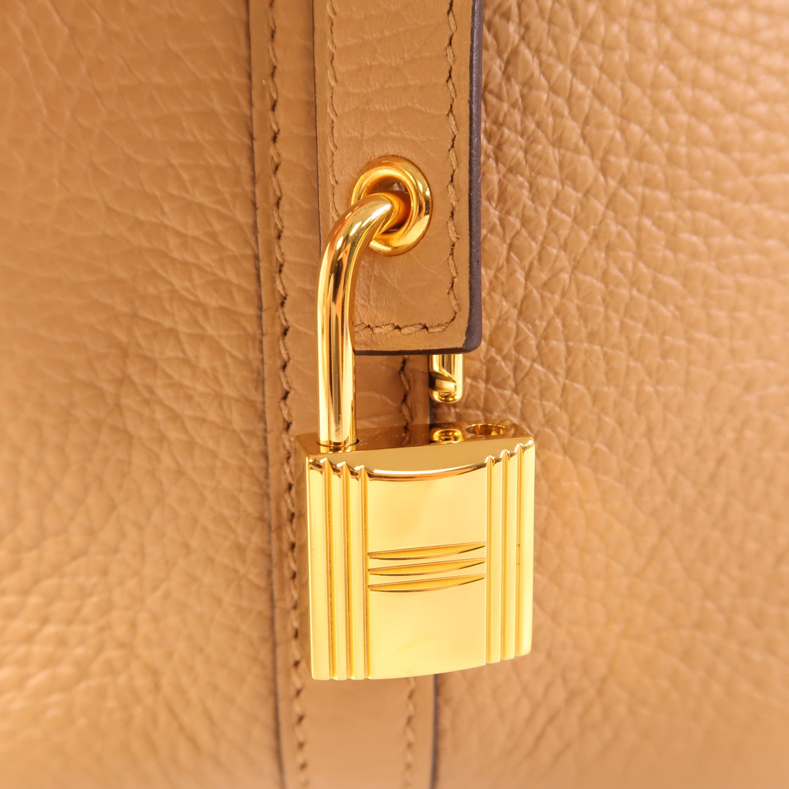 HERMES Clemence皮革Picotin PM金扣手挽袋Chai