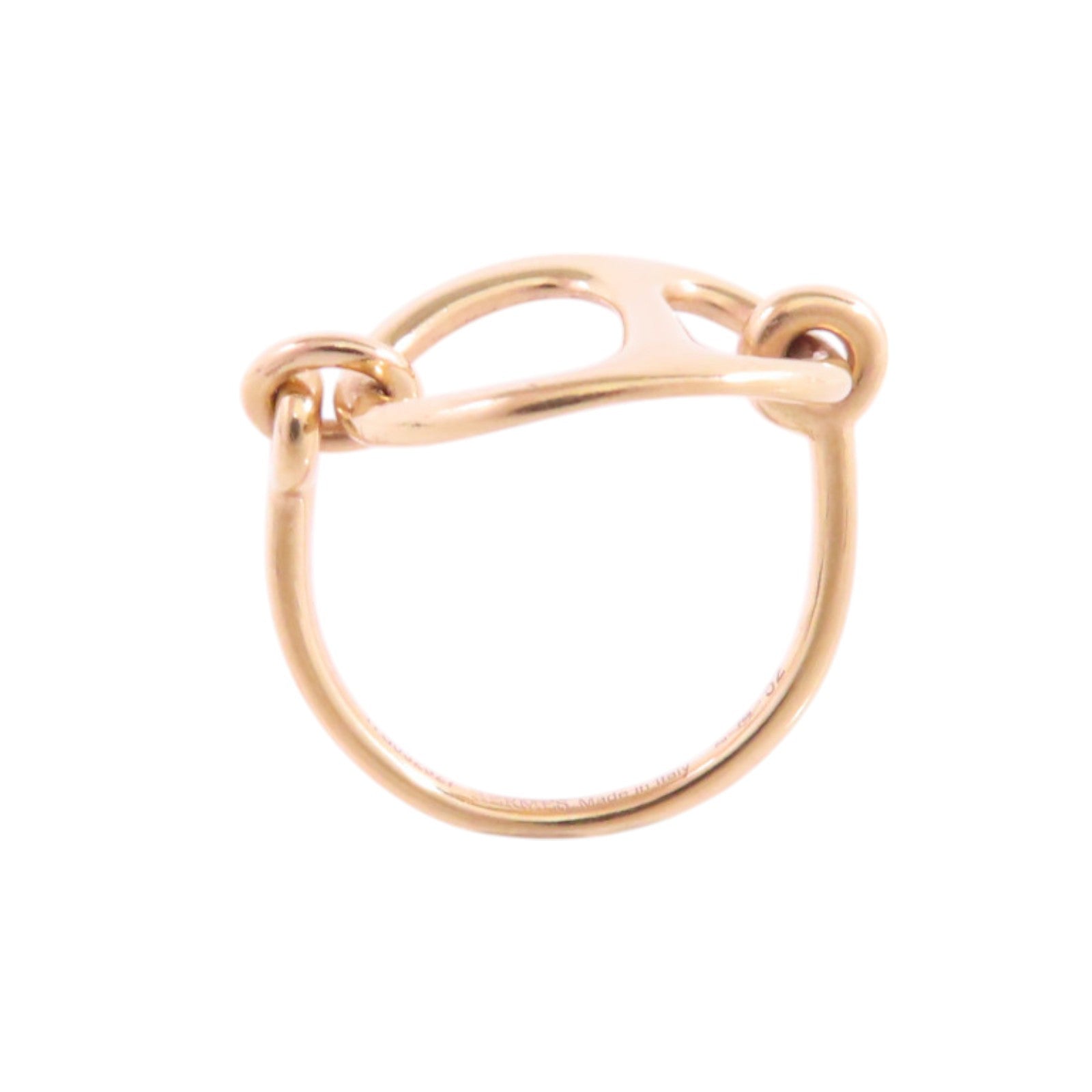 HERMES 18K玫瑰金Chaibe D'ancre Gold Ring戒指#52/US#5.75