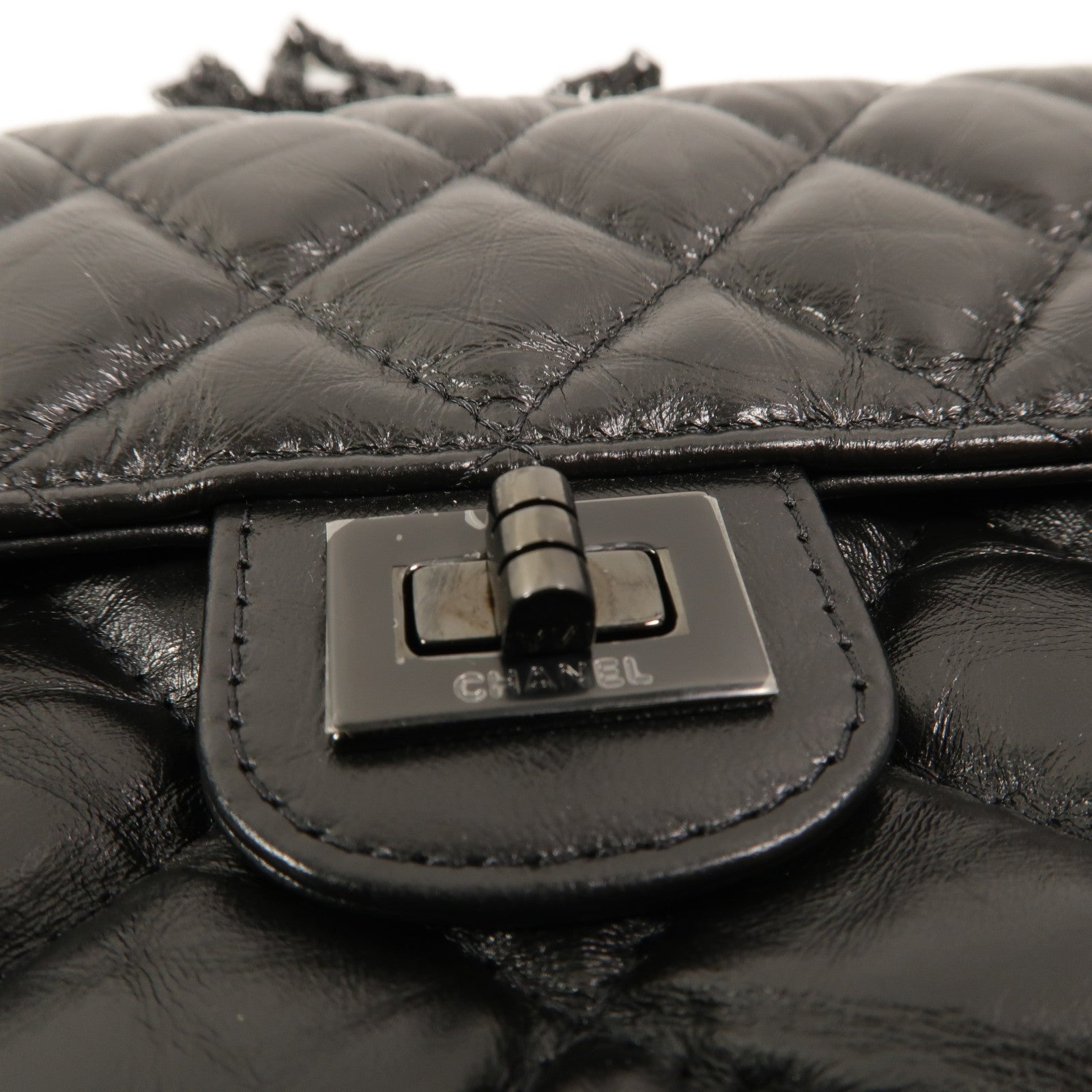 CHANEL 牛皮皮革2.55 Phone Bag鏈帶肩背袋