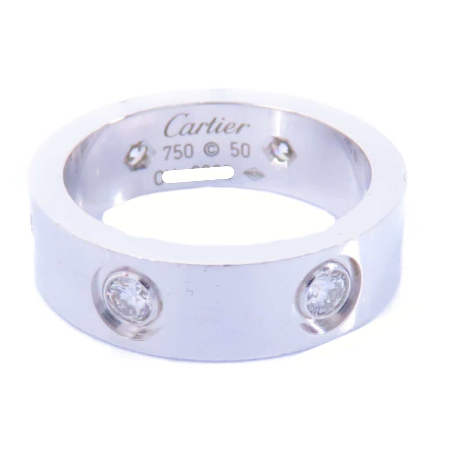 CARTIER 【激減優惠】18K白金Love Ring 6 Dia戒指Cartier#50/US#5.25