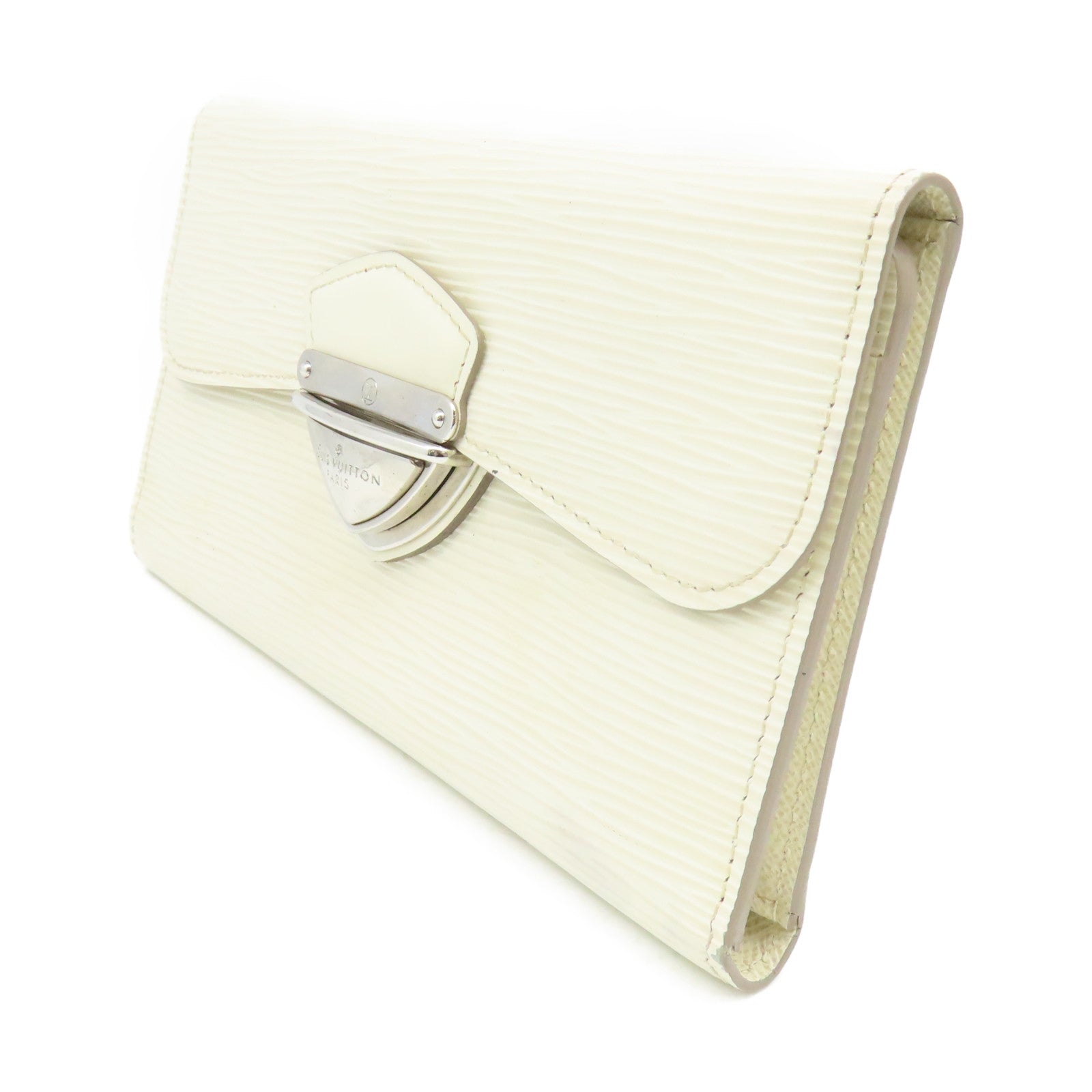 LOUIS VUITTON 【激減優惠】Epi Portefeuille Eugenie Wallet銀扣長錢包米白色