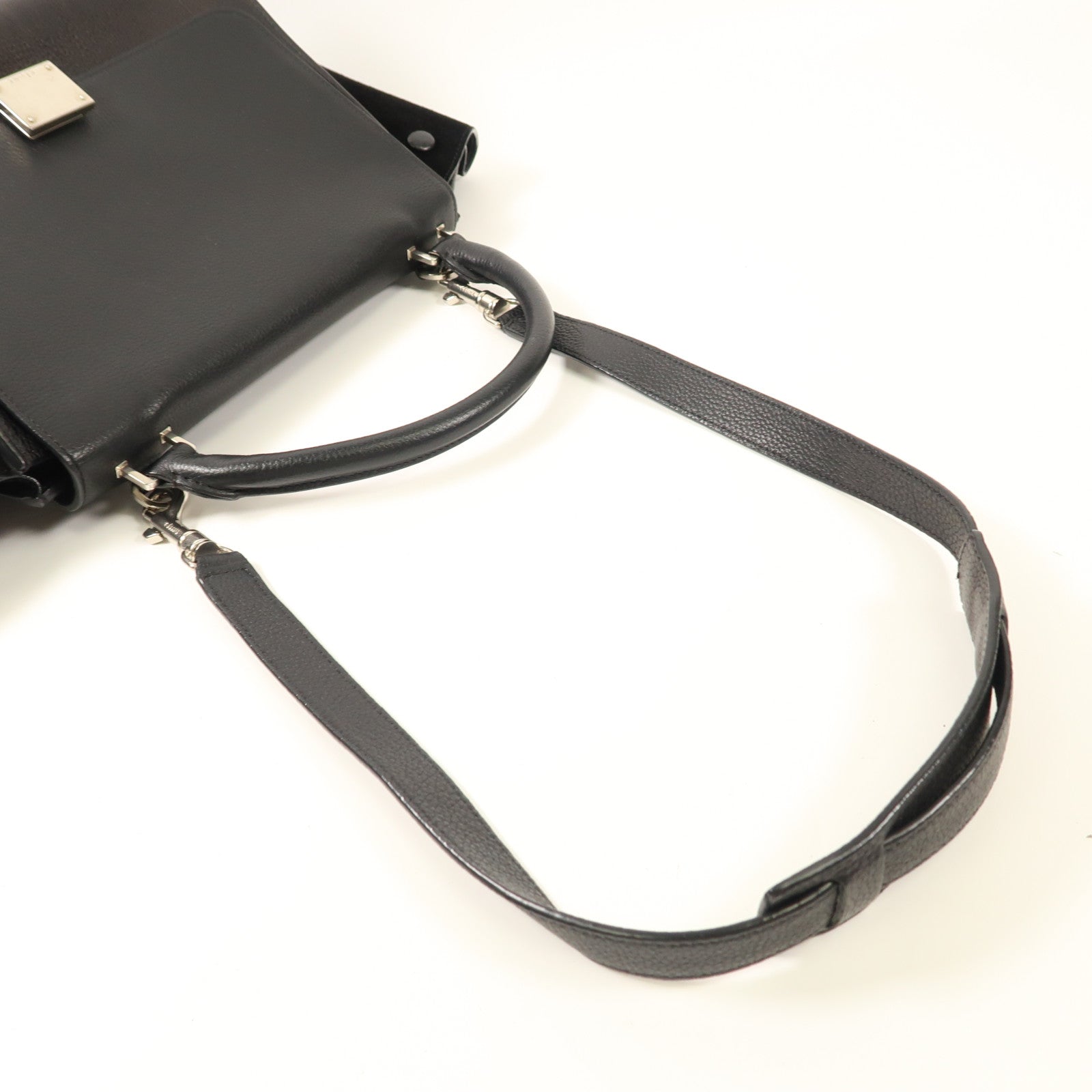CELINE 牛皮皮革Trapeze銀扣手挽肩背兩用袋