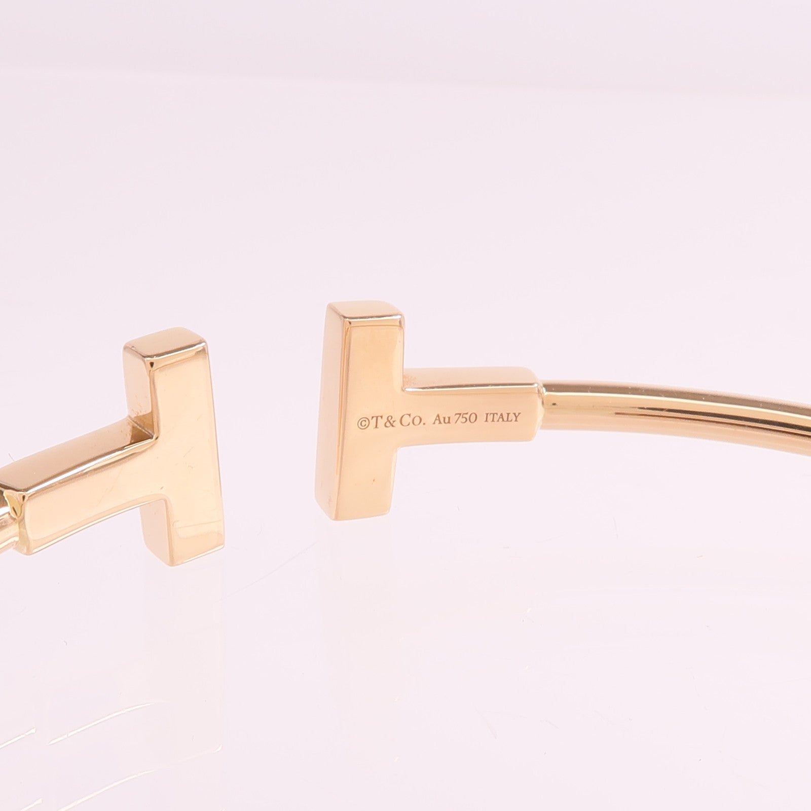TIFFANY＆CO 18K玫瑰金T Wire Bracelet鑽石手鐲